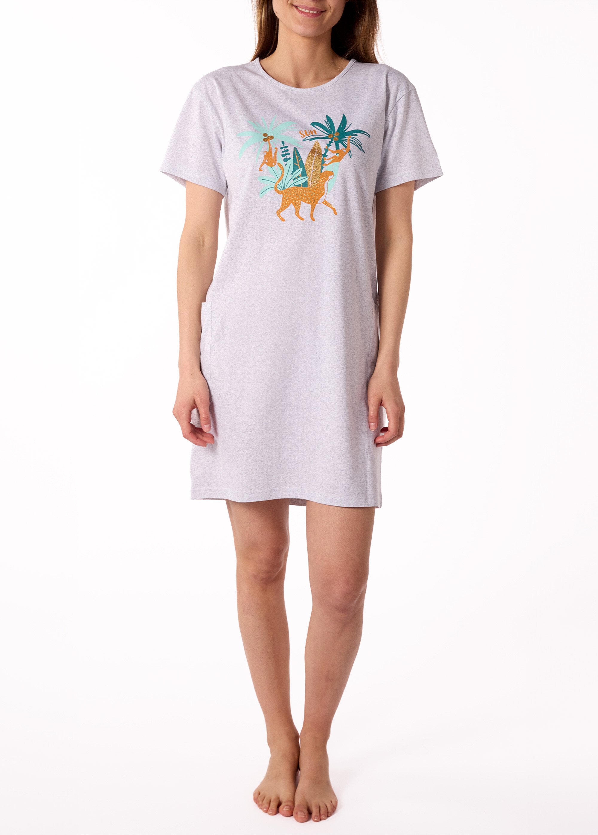 Chemise de nuit maxi T-shirt tropical
