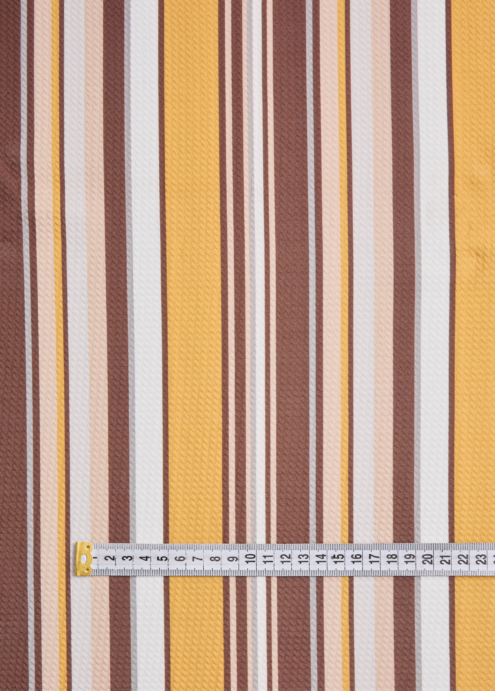 Coupon tissu habillement, rayé extensible