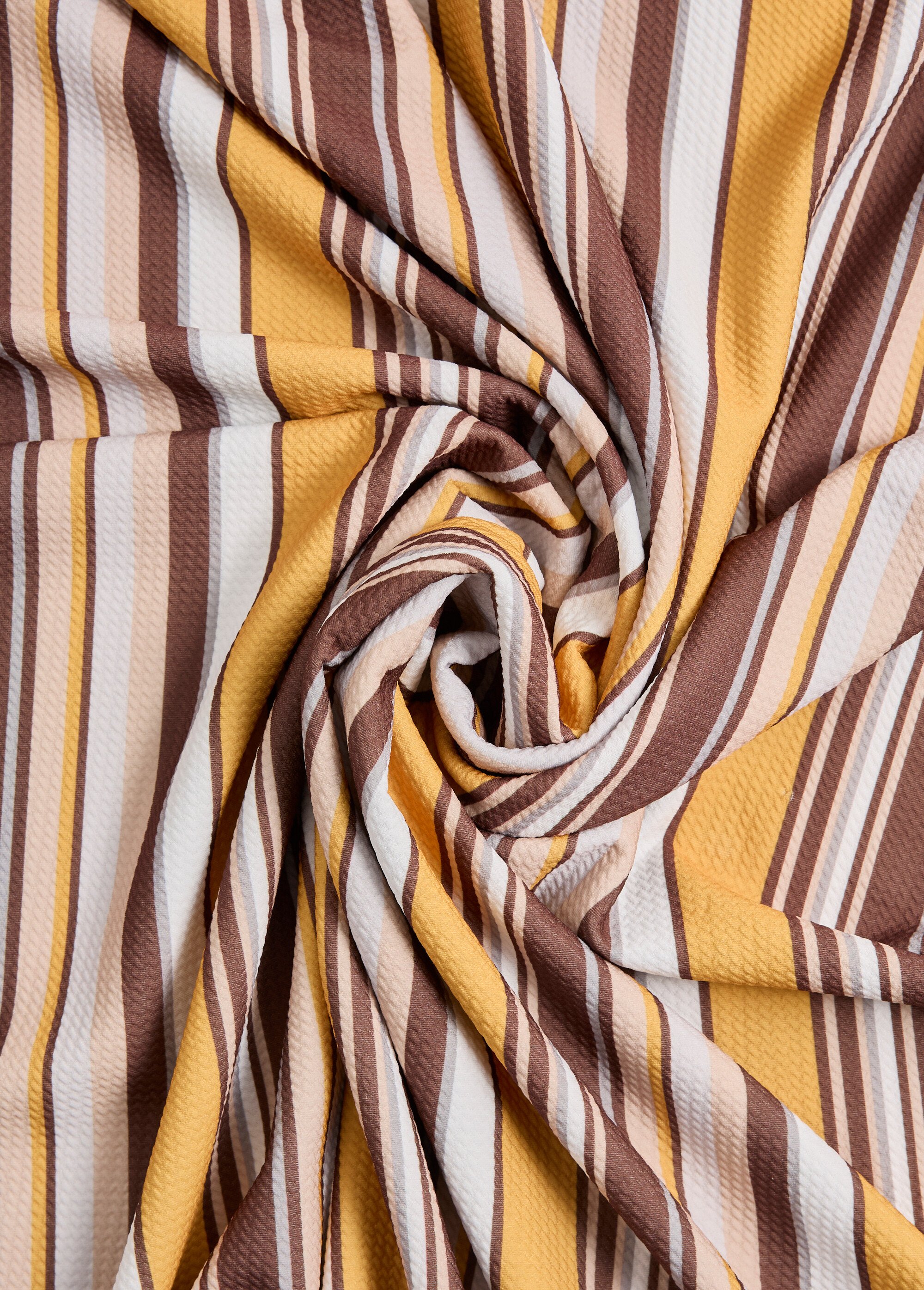 Coupon tissu habillement, rayé extensible MARRON COT144085 FA1