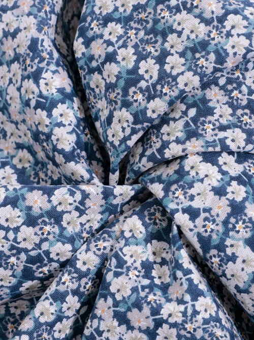 Coupon tissu motif fleuri 4B BEIGE COT118230 FA1