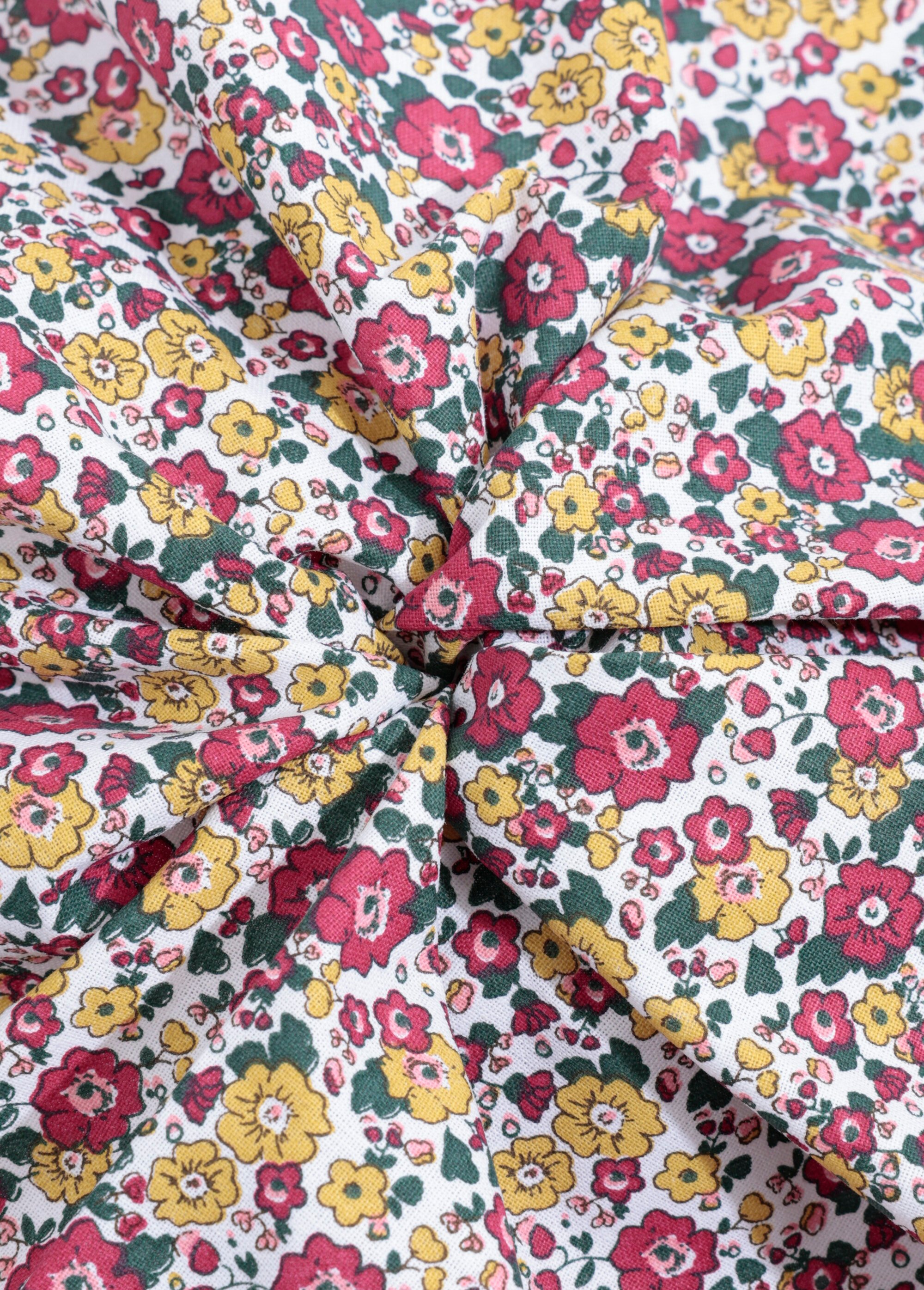 Coupon tissu motif fleuri 6R