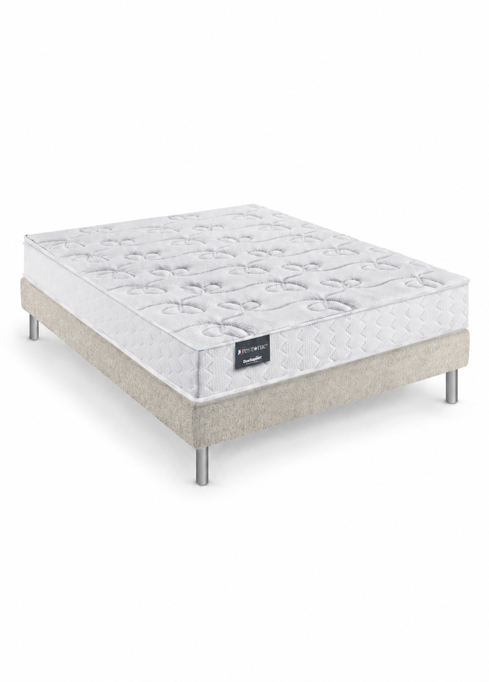 Ensemble Matelas latex + Sommier tapissier BEIGE DUN-PACK-GEN6 FA1