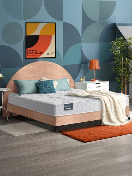 Ensemble Matelas latex + Sommier tapissier BEIGE DUN-PACK-GEN6 SI1