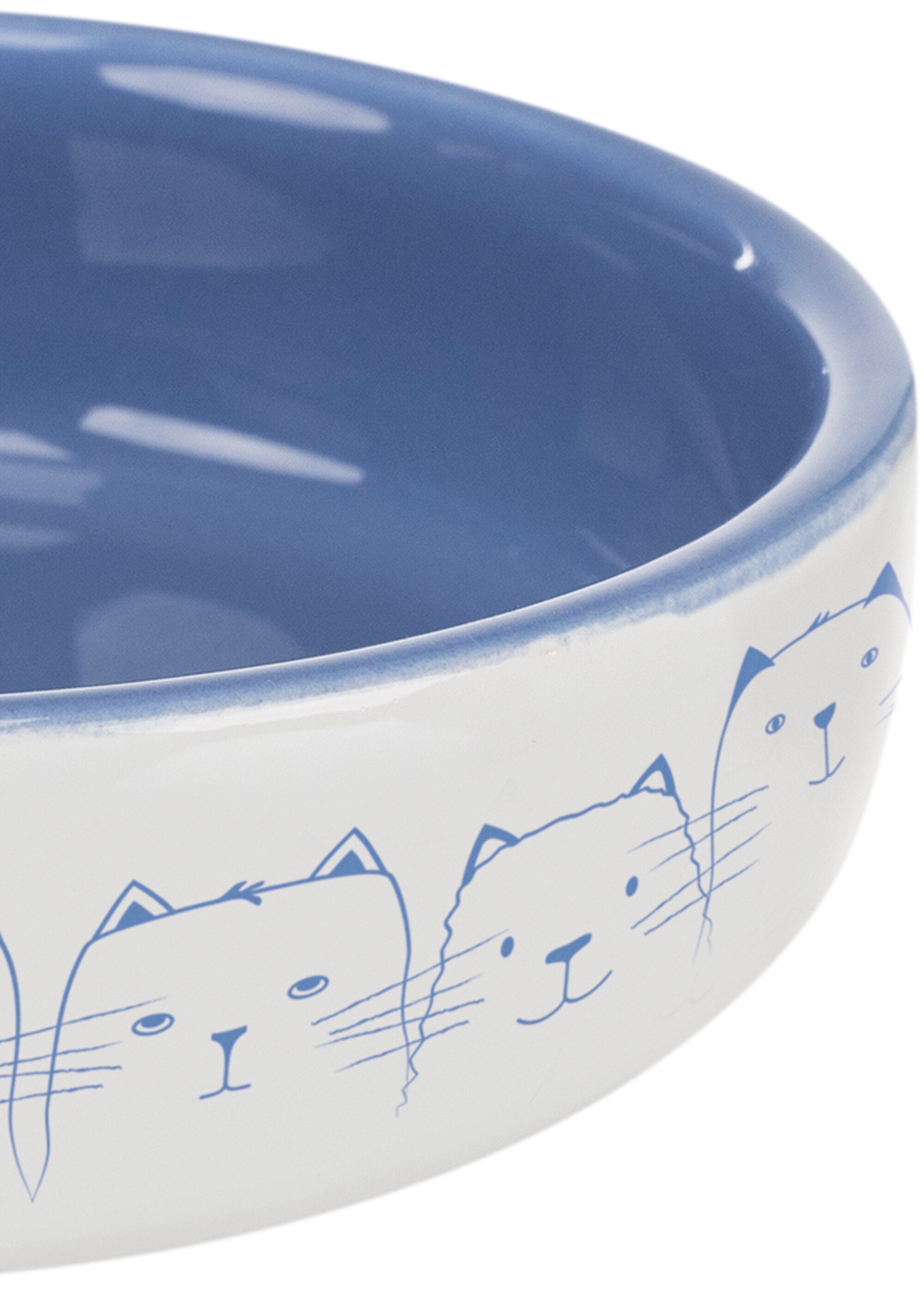 Gamelle céramique animaux, décor chats BLEU TRX-24770 DE1