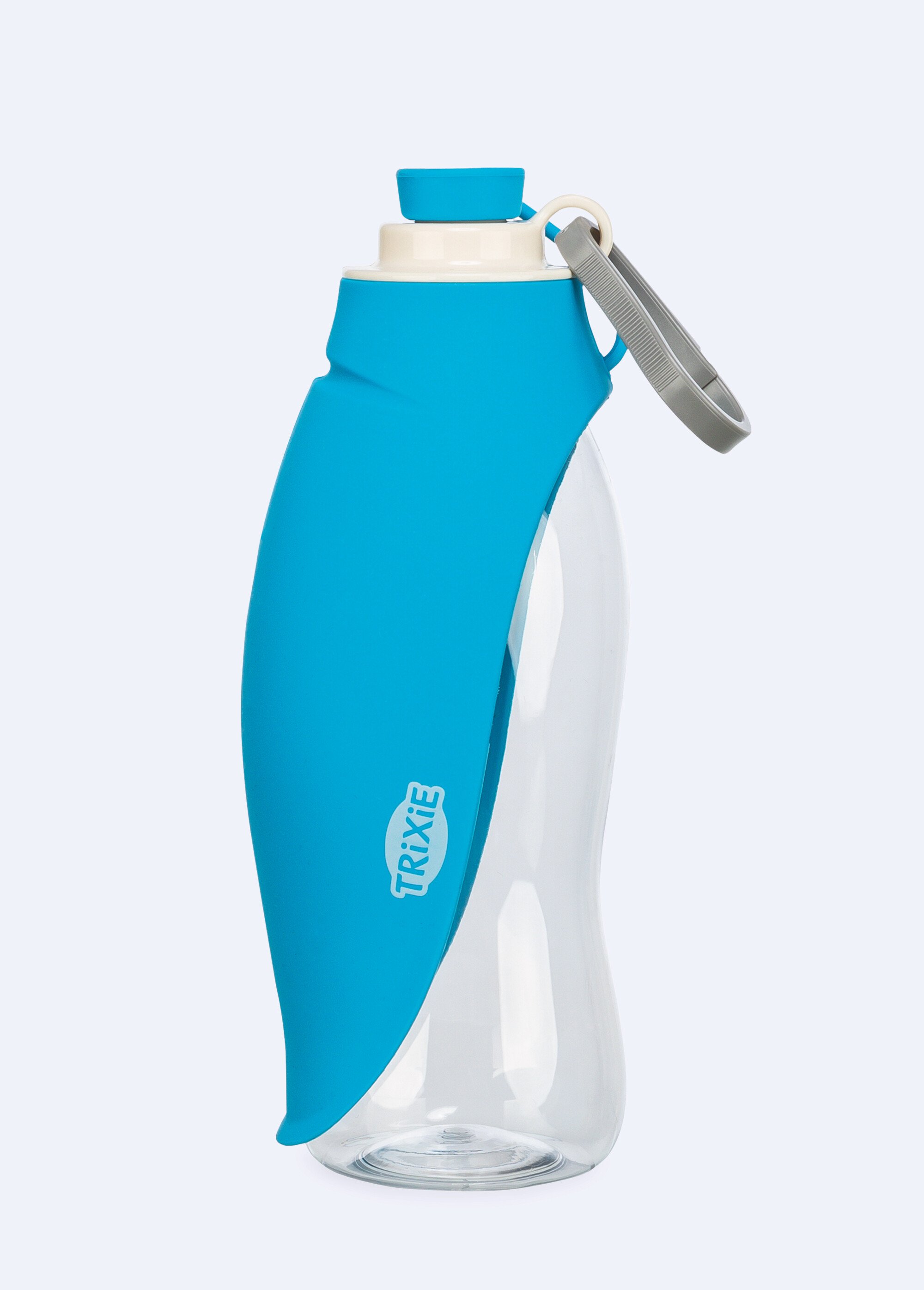 Gourde avec écuelle pour animaux TRANSPARENT ET BLEU TRX-24607 FA1