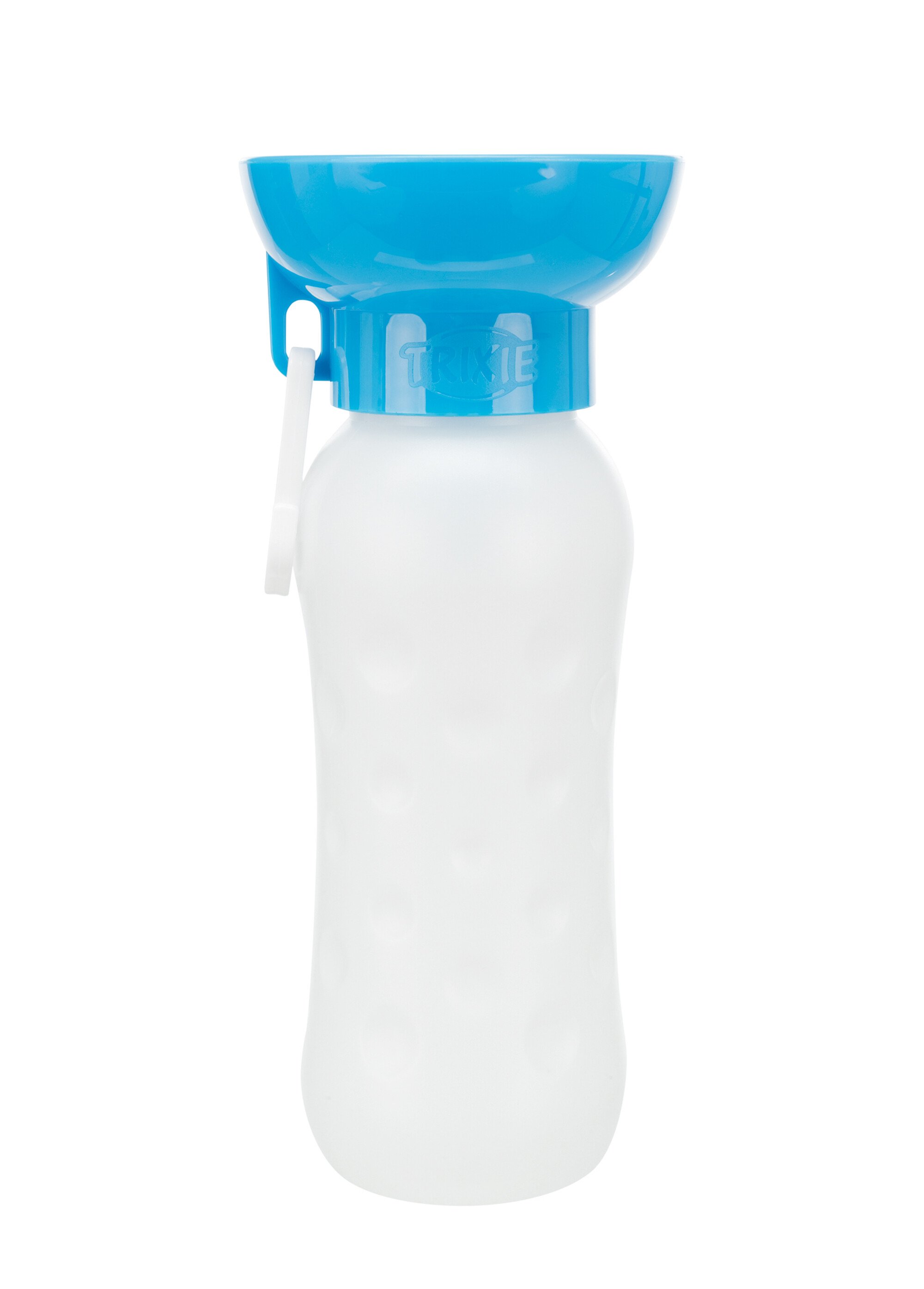 Gourde avec gamelle pour animaux TRANSPARENT ET BLEU TRX-24609 DE3