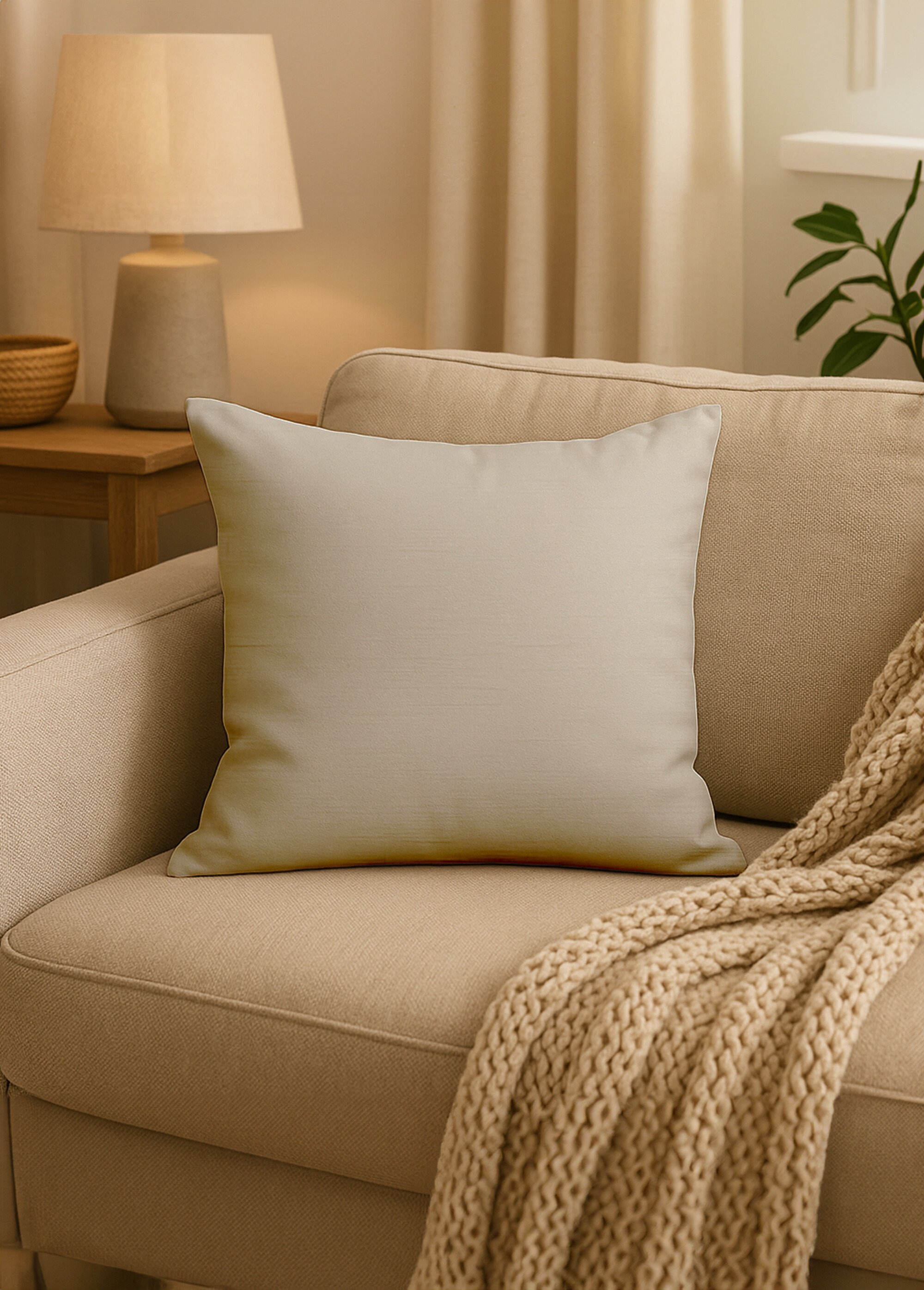 Housse de coussin bachette coton + coussin de garnissage
