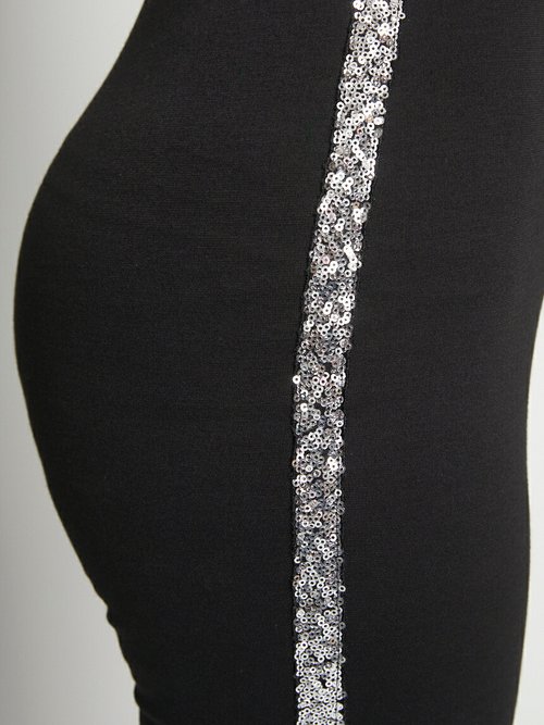 Legging taille élastiquée maille milano Femme Noir NASTASIA DE1