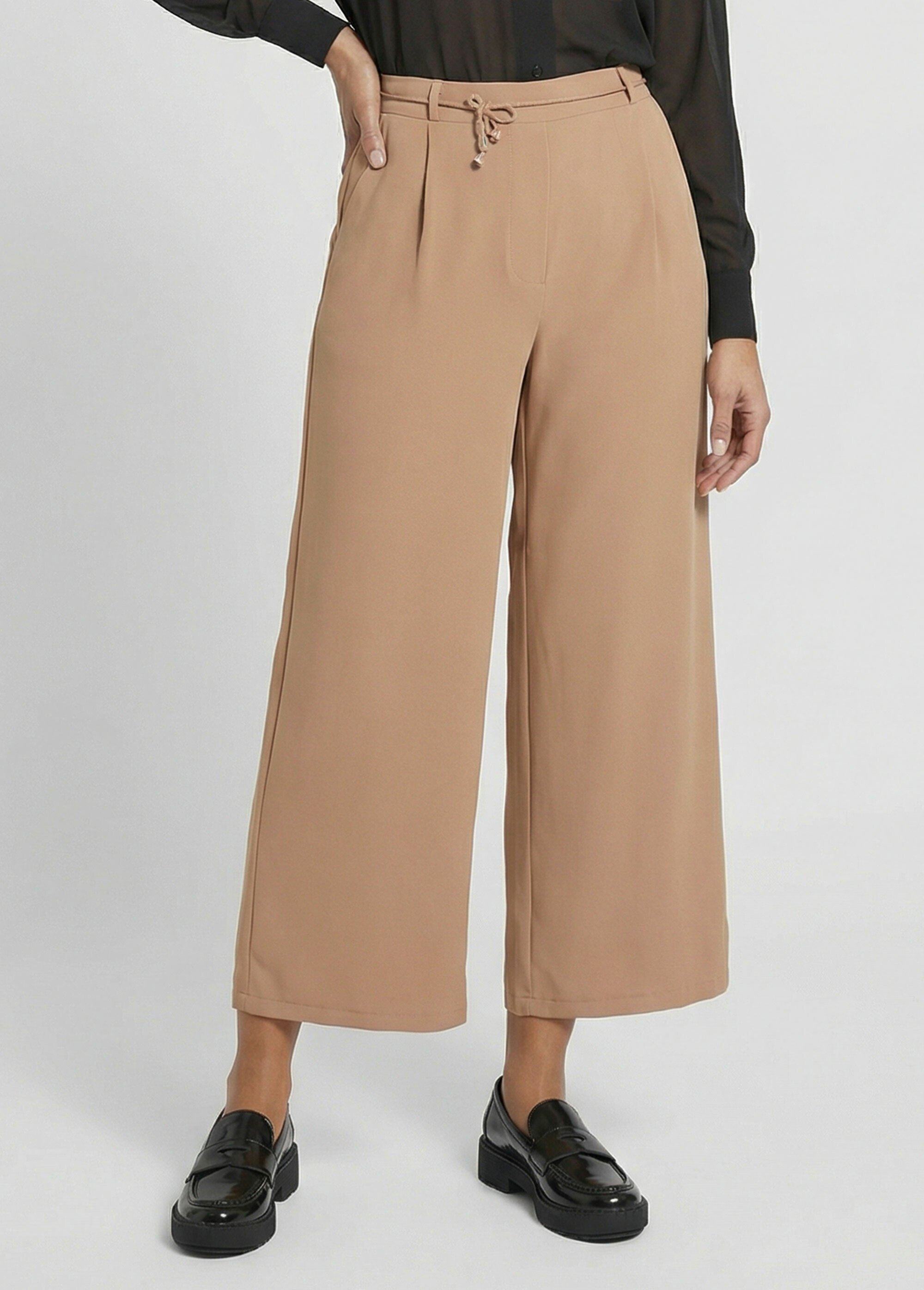 Pantalon large élastiqué, Essentiel Femme Marron TM-AVENUE FA1