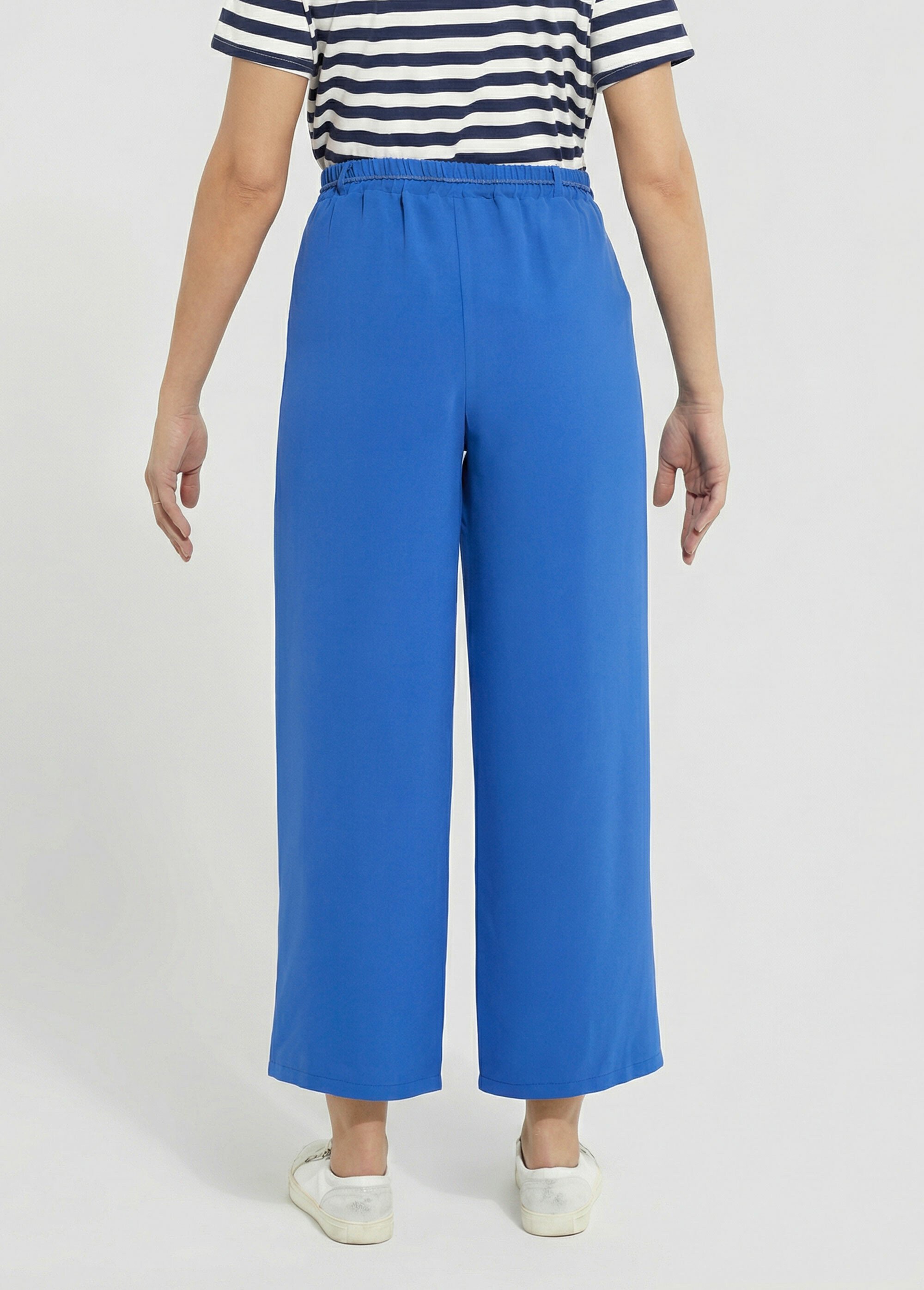 Pantalon large élastiqué, Essentiel Femme Bleu TM-AVENUE DO1