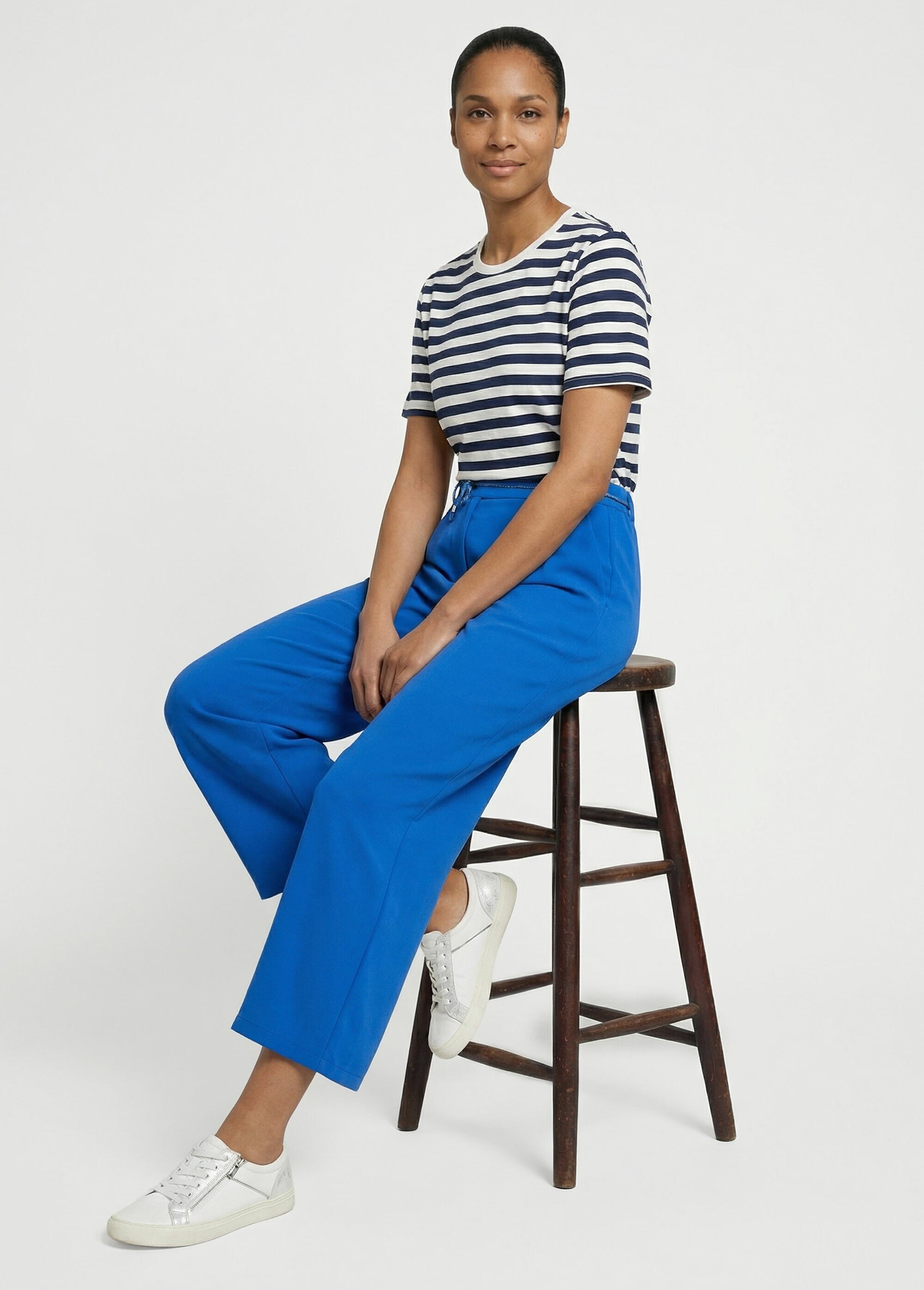 Pantalon large élastiqué, Essentiel Femme Bleu TM-AVENUE MV1