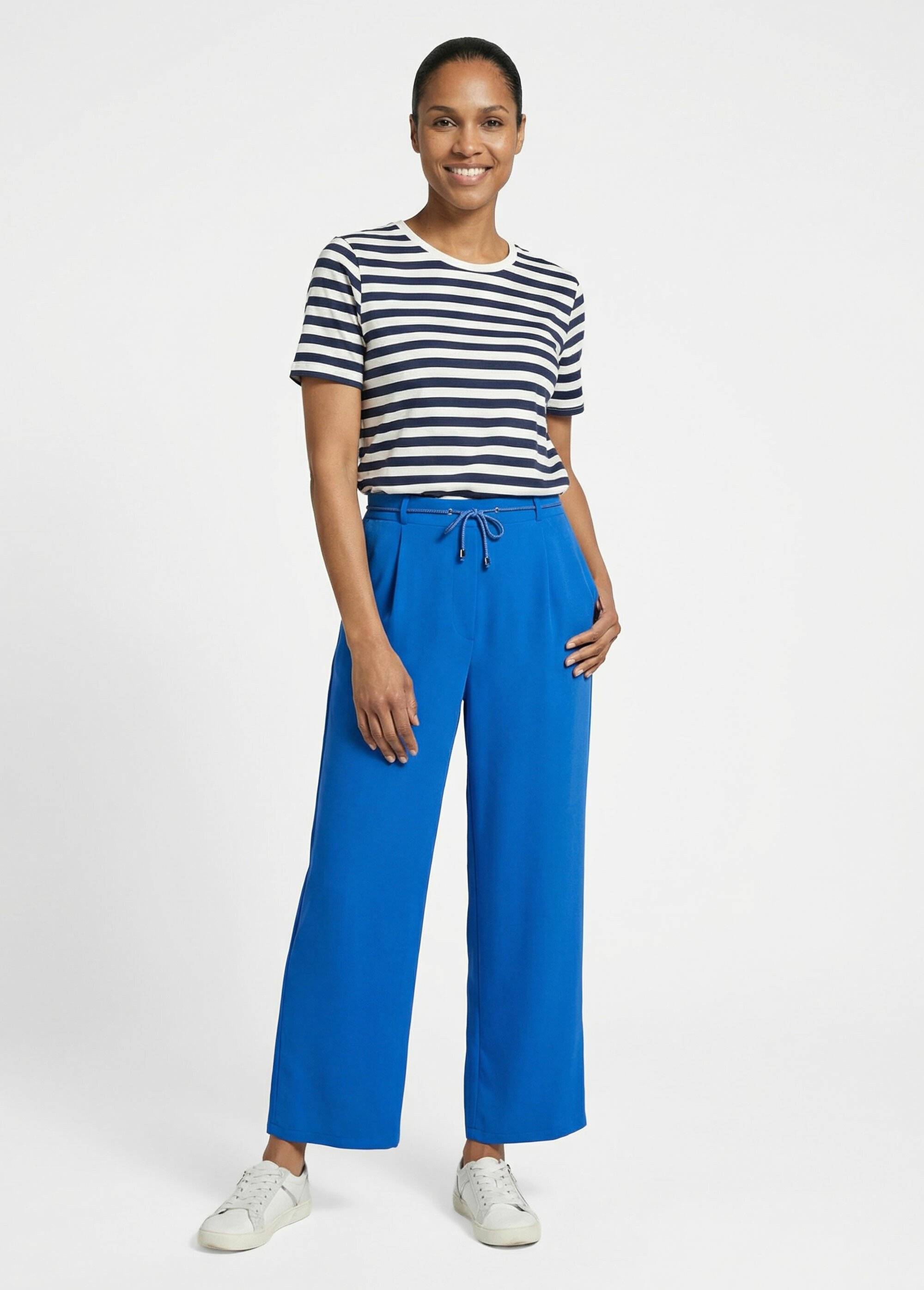 Pantalon large élastiqué, Essentiel Femme Bleu TM-AVENUE SF1