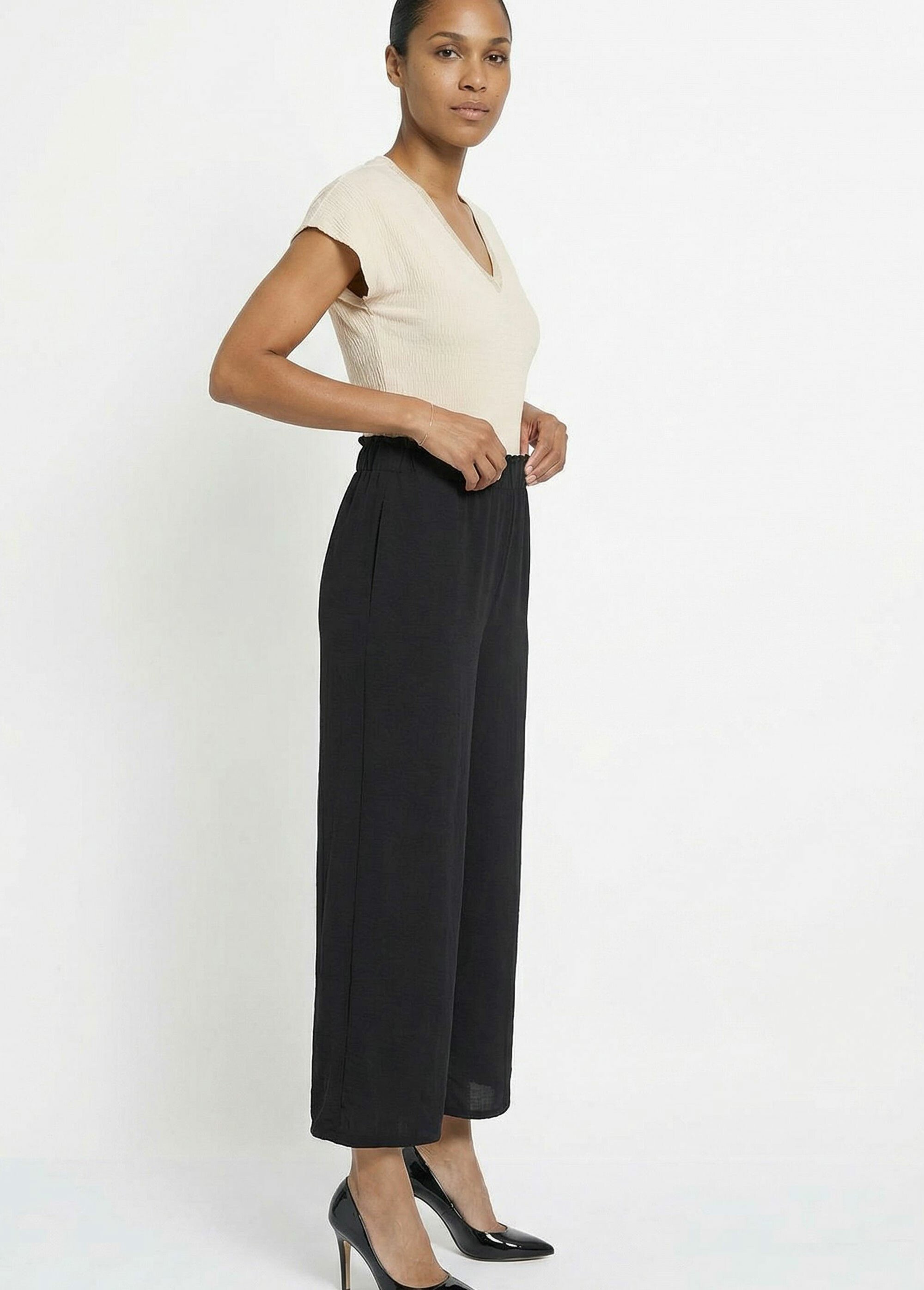 Pantalon large fluide en crêpe