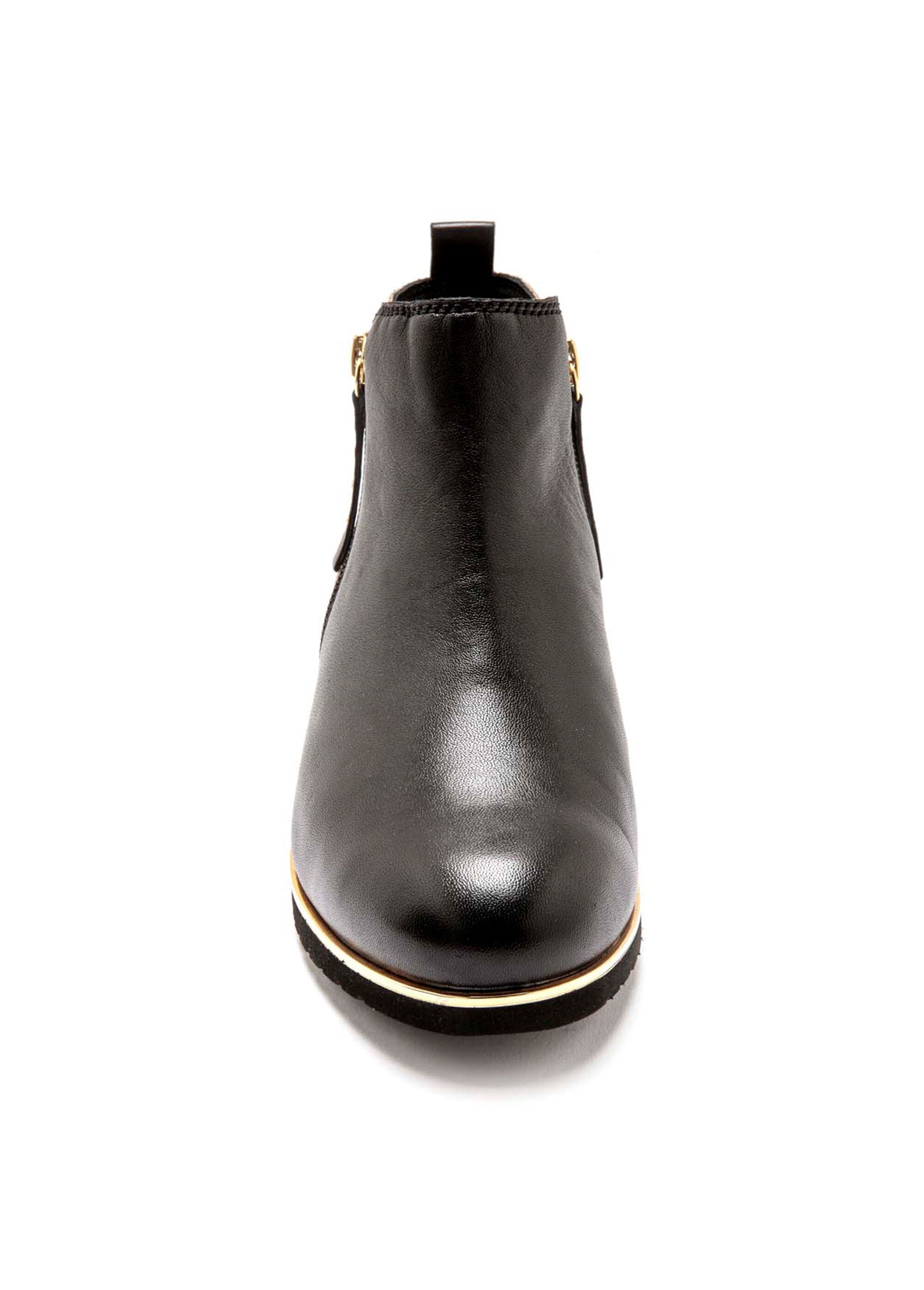 Boots cuir bi-matière Femme Noir WALEOPARD FA2