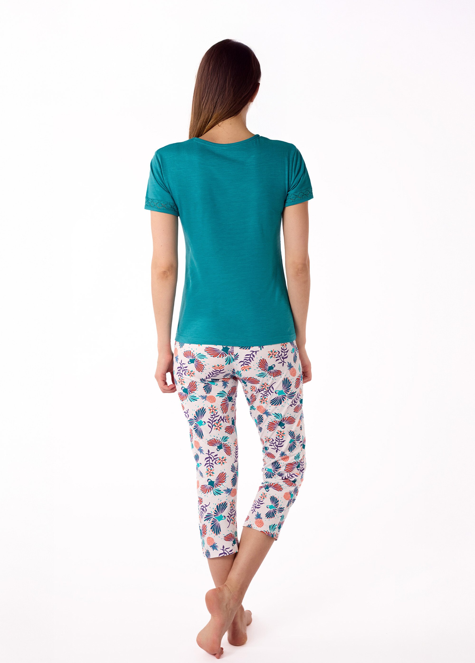 Pyjama 2 pièces ananas manches courtes Femme Bleu AF.INK.PCOGT DO1