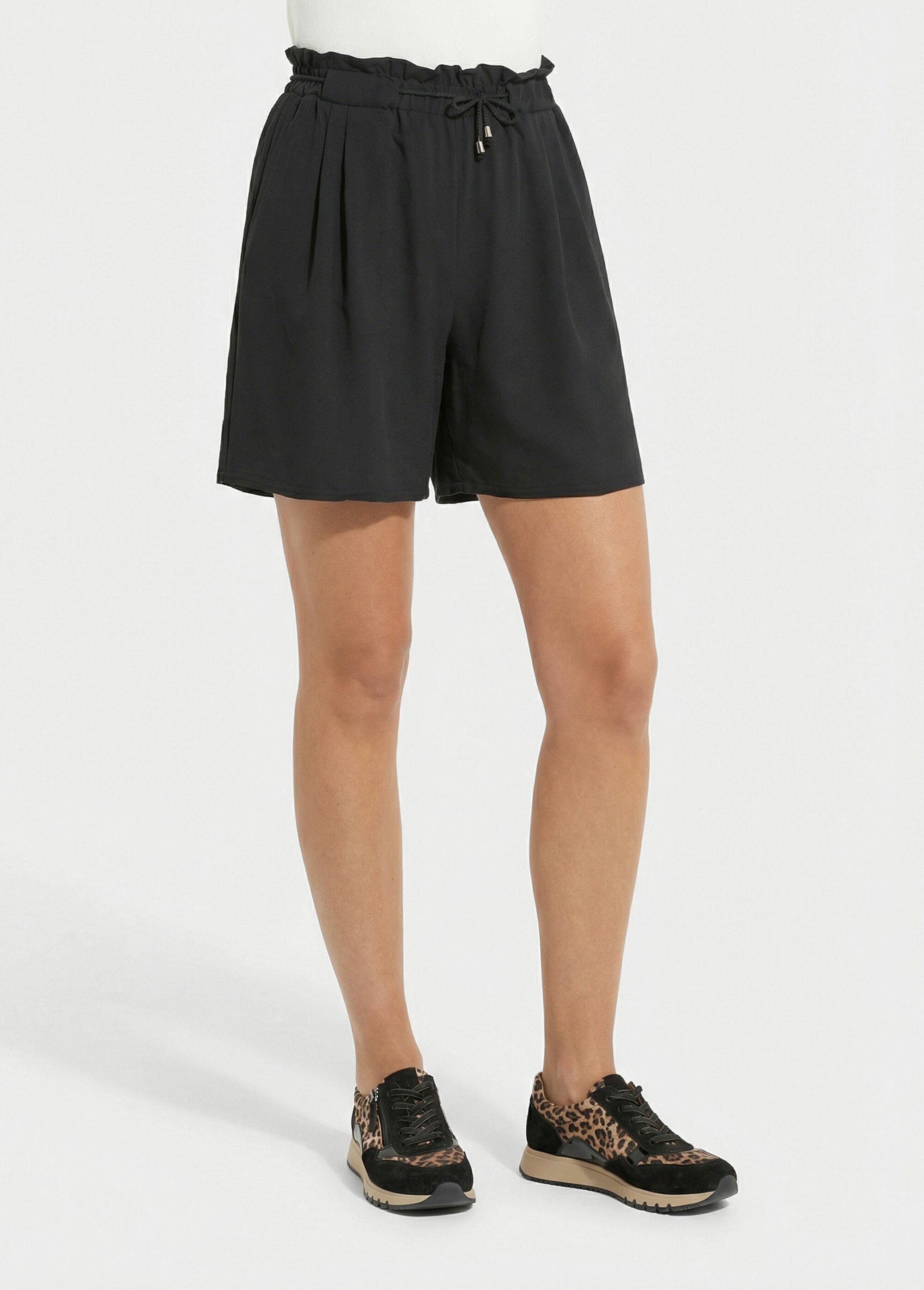 Short souple élastiqué, Essentiel Femme Noir TM-VILLIERS FA1