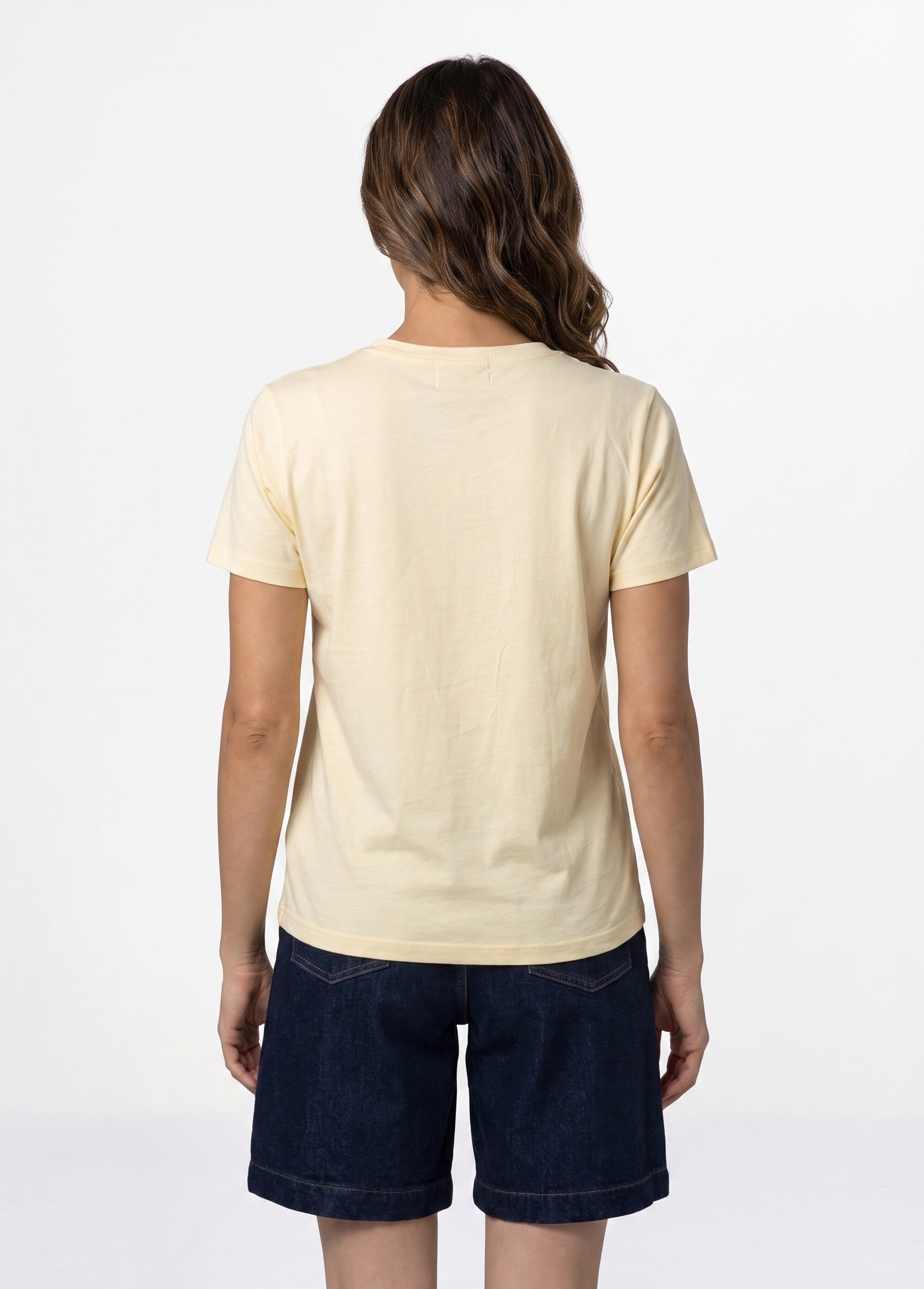 T-shirt manches courtes Amour et Soleil Femme Jaune JB-TS0090 DO1