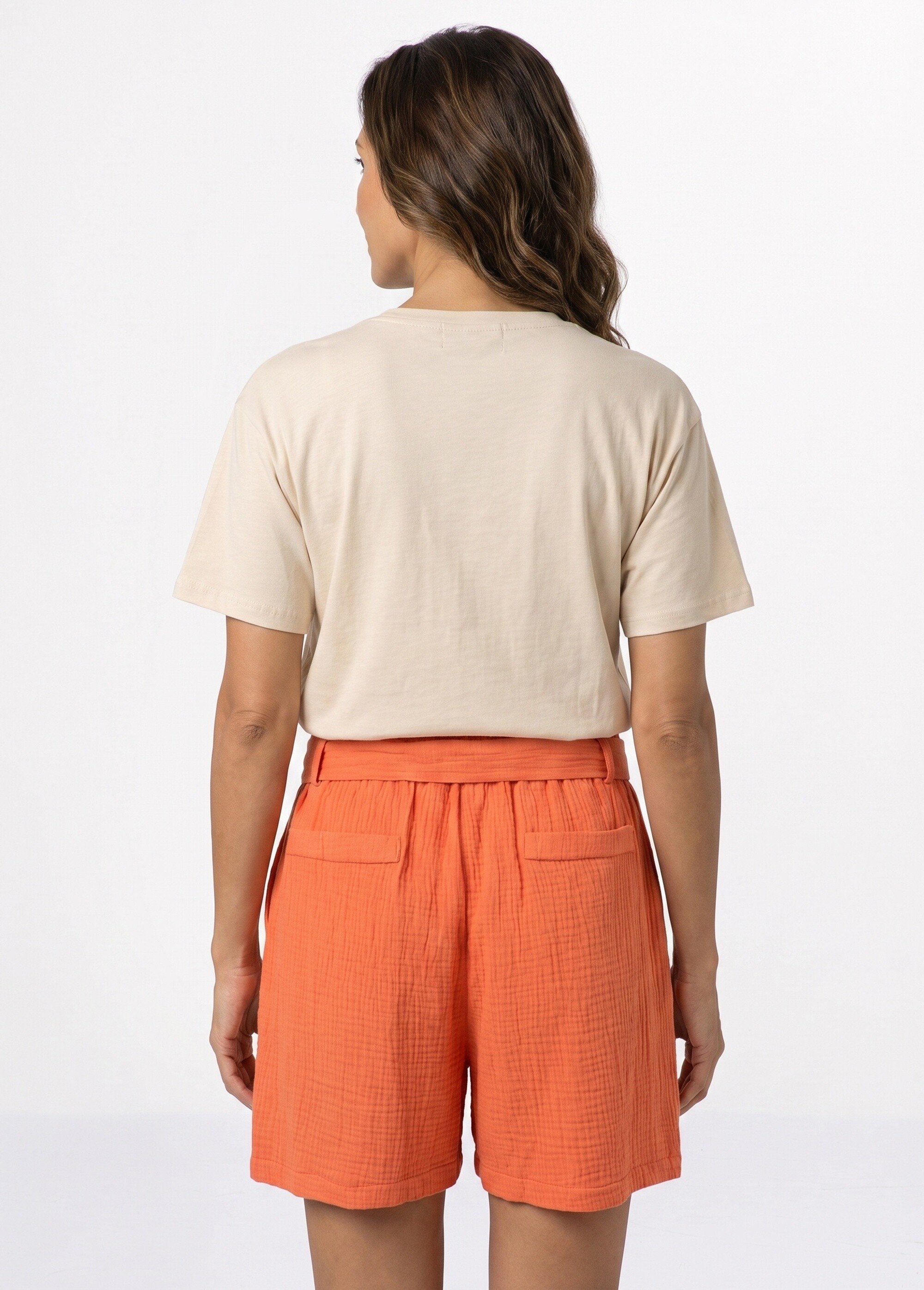 T-shirt manches courtes print Cocktail Femme Beige JB-TS0085 DO1
