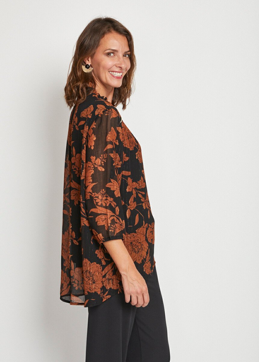 Tunique ample longue manches 3/4 Femme Noir CINTRA DR1