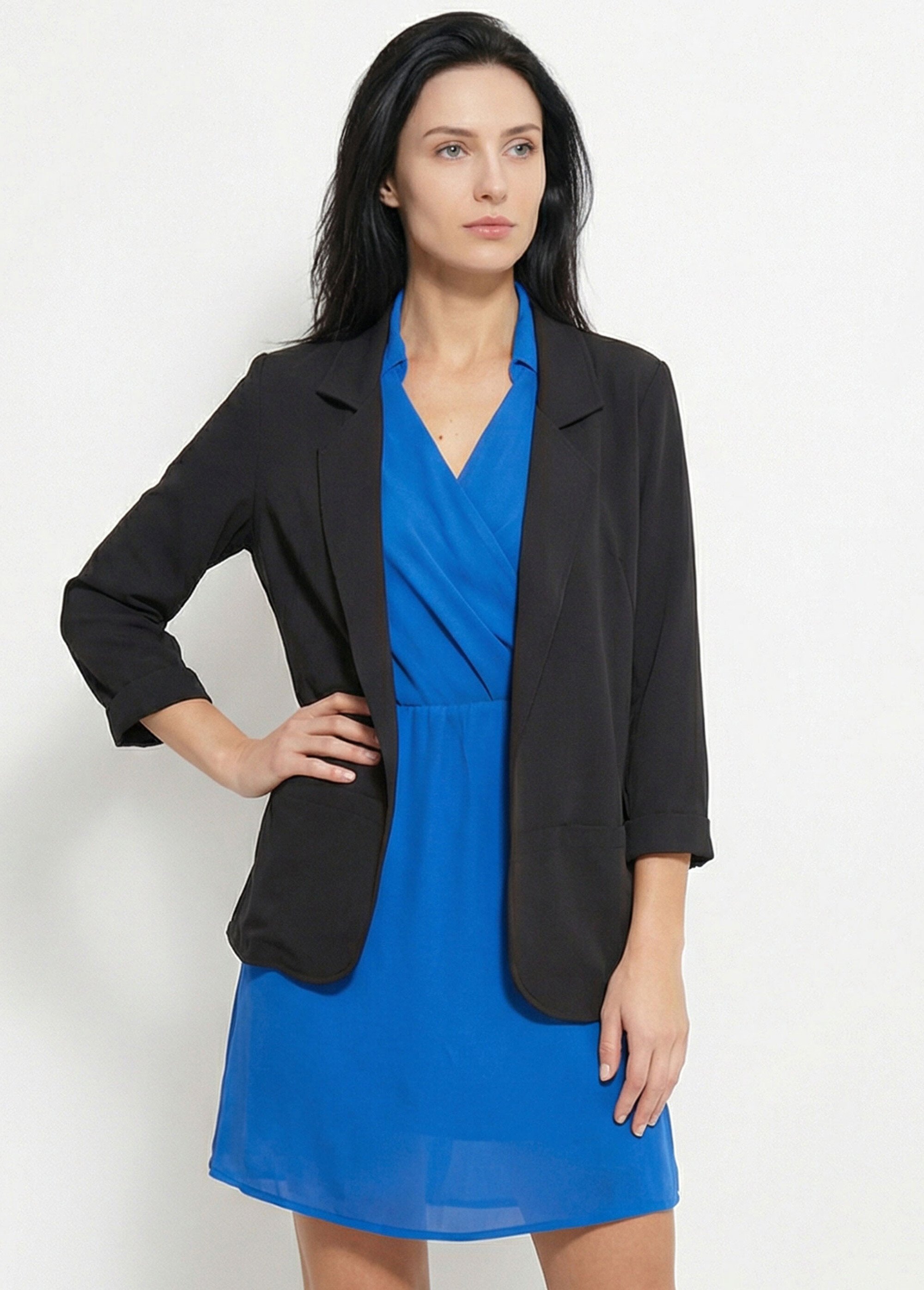 Veste col tailleur manches 3/4 Essentiel Femme Noir TM-BASAURI MV1