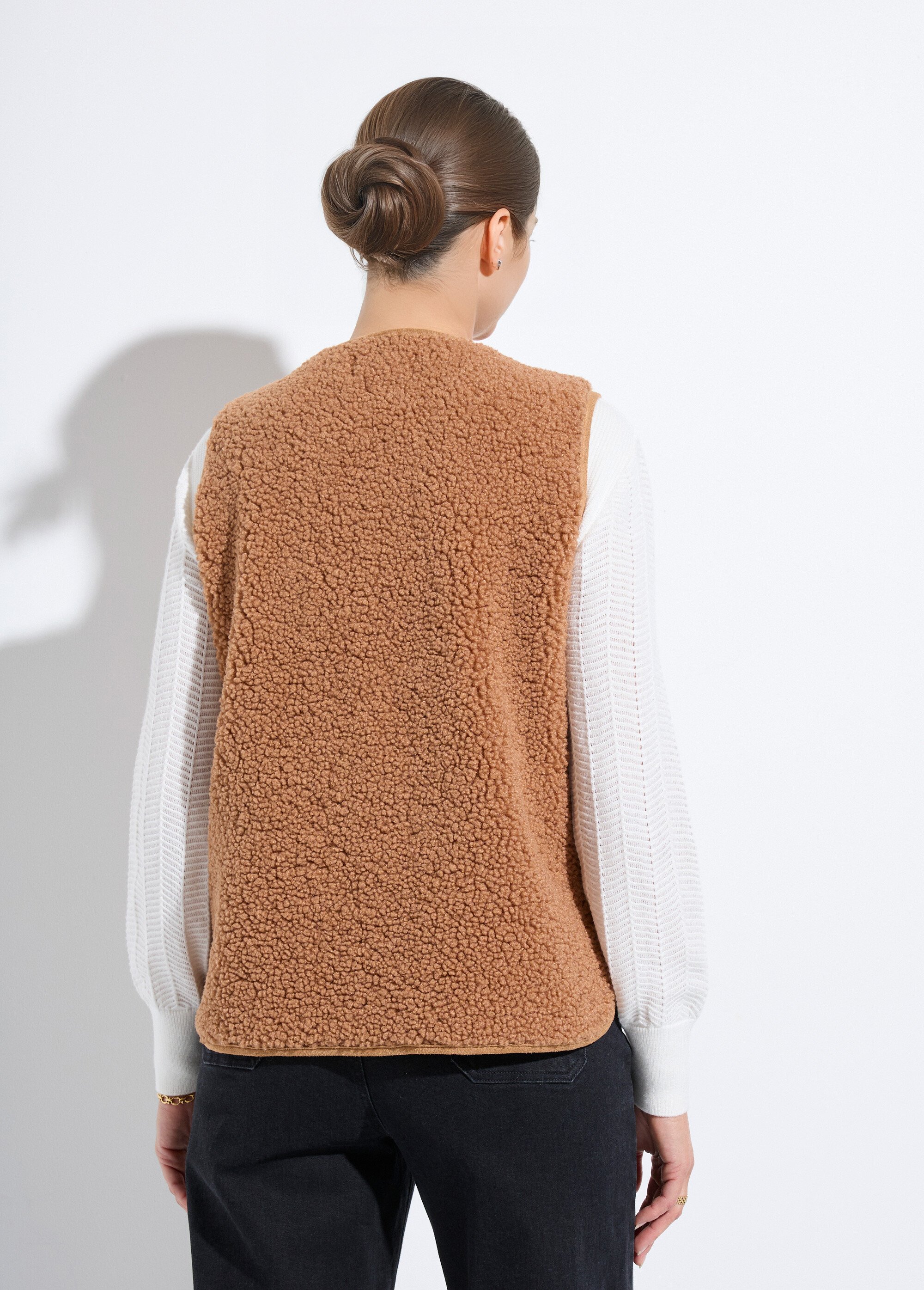 Veste sans manches en sherpa intérieur velouté Femme Marron TERRY DO1