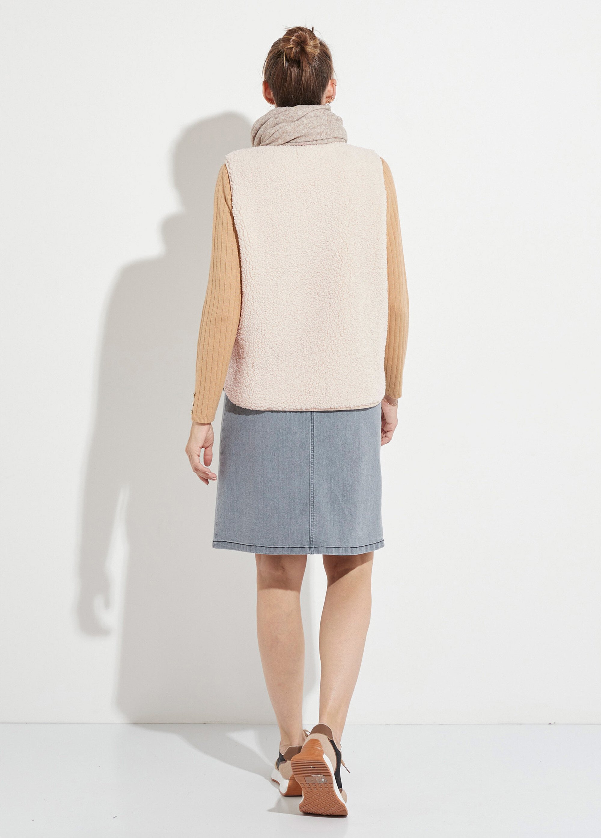 Veste sans manches en sherpa intérieur velouté Femme Beige TERRY DO1