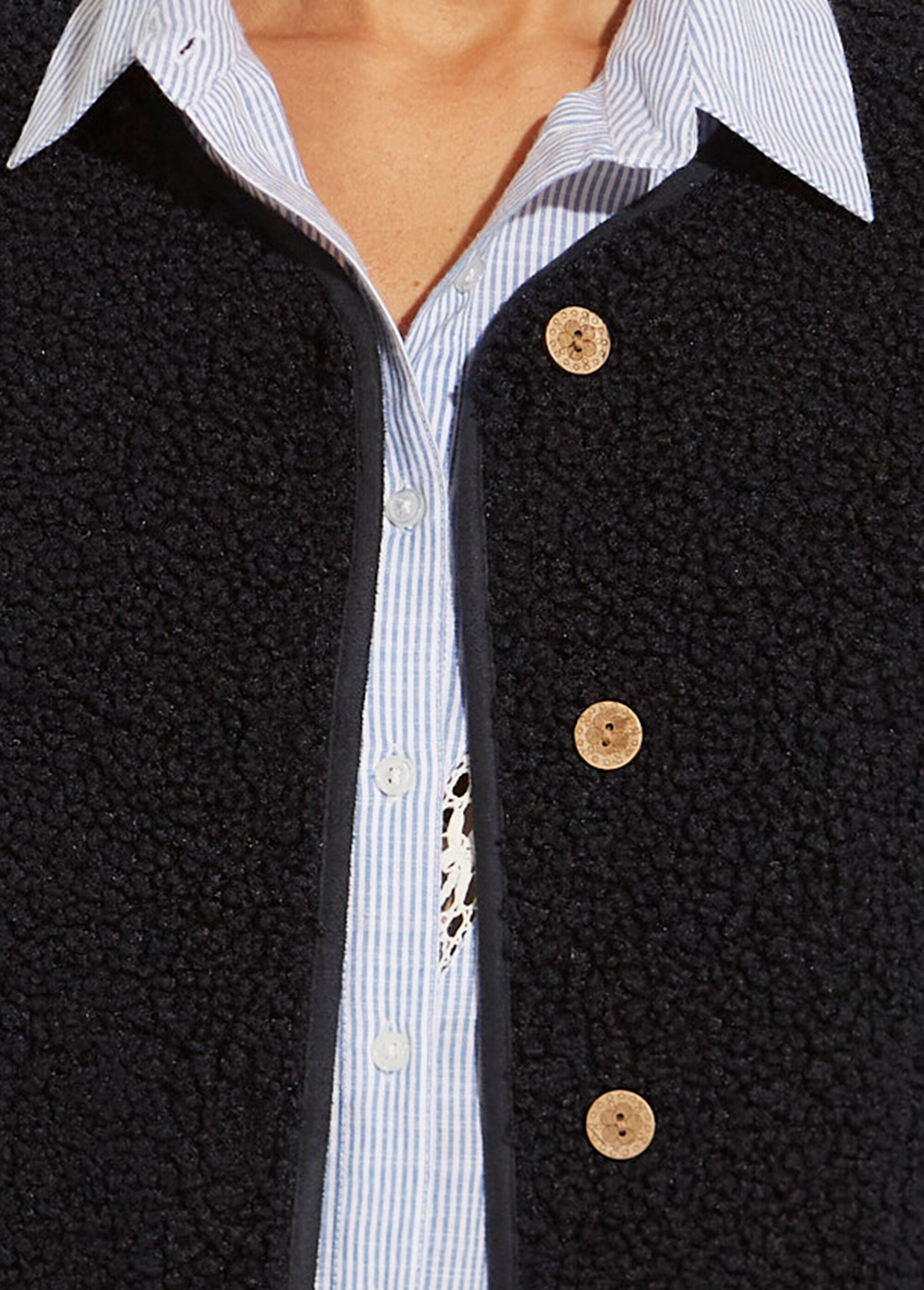 Veste sans manches en sherpa intérieur velouté Femme Bleu TERRY DE2