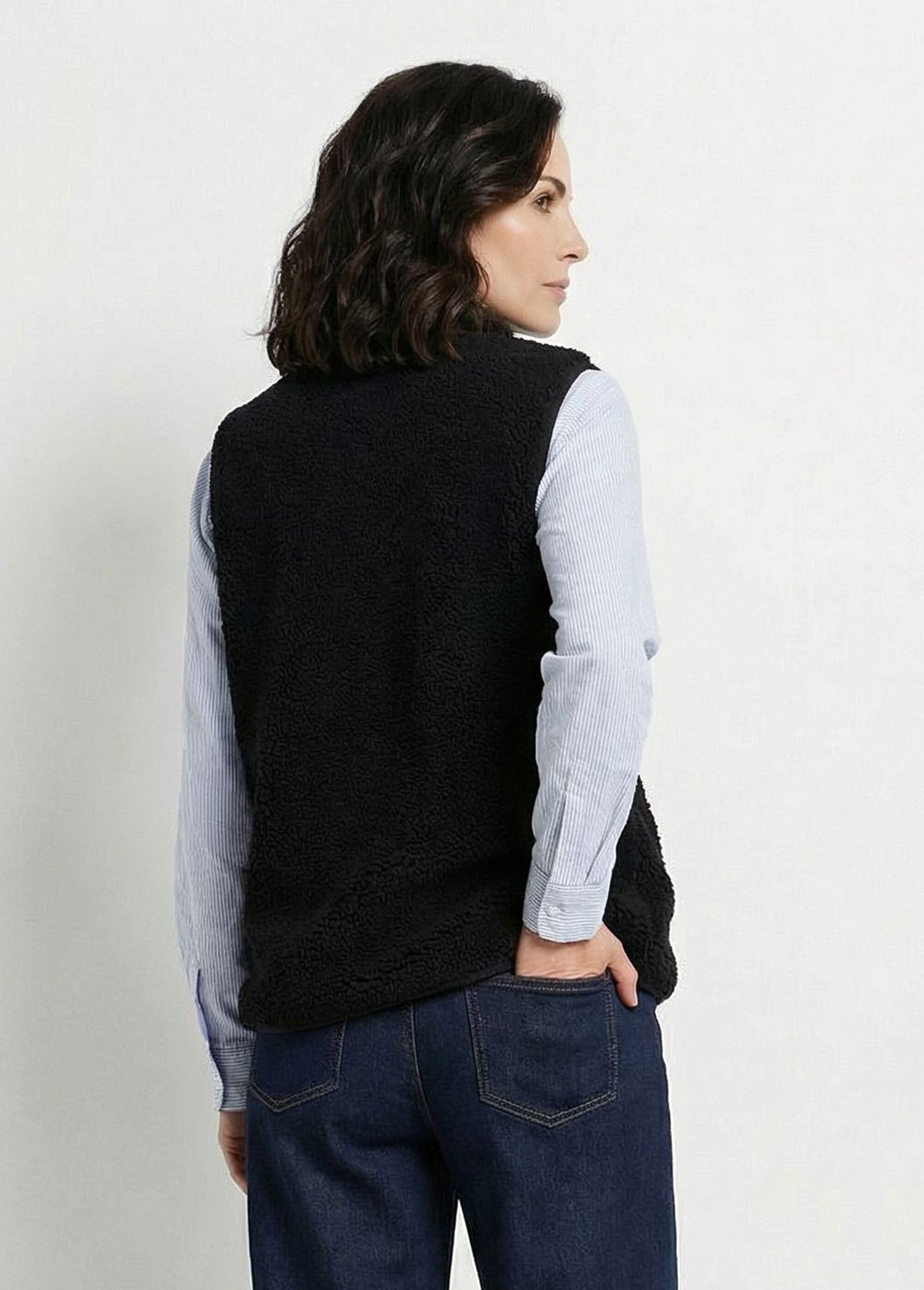 Veste sans manches en sherpa intérieur velouté Femme Bleu TERRY DO1