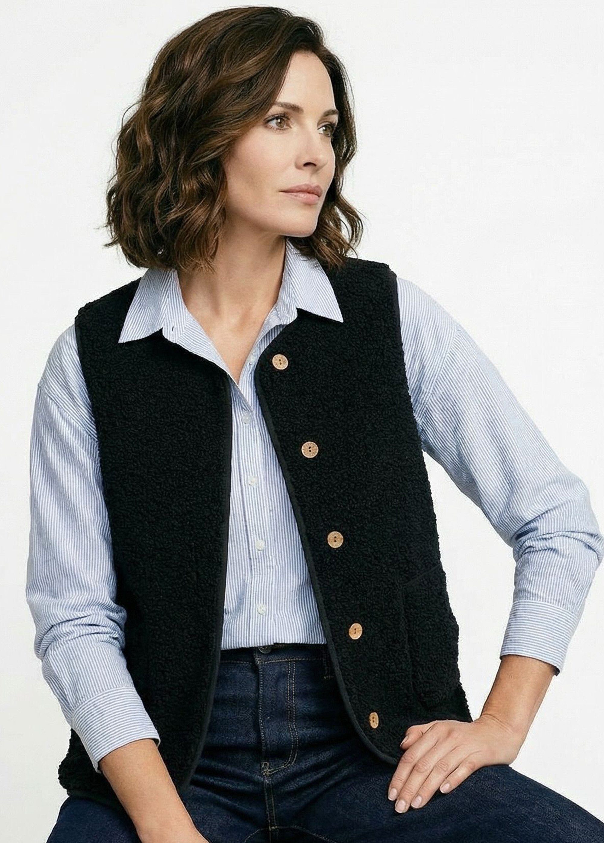 Veste sans manches en sherpa intérieur velouté