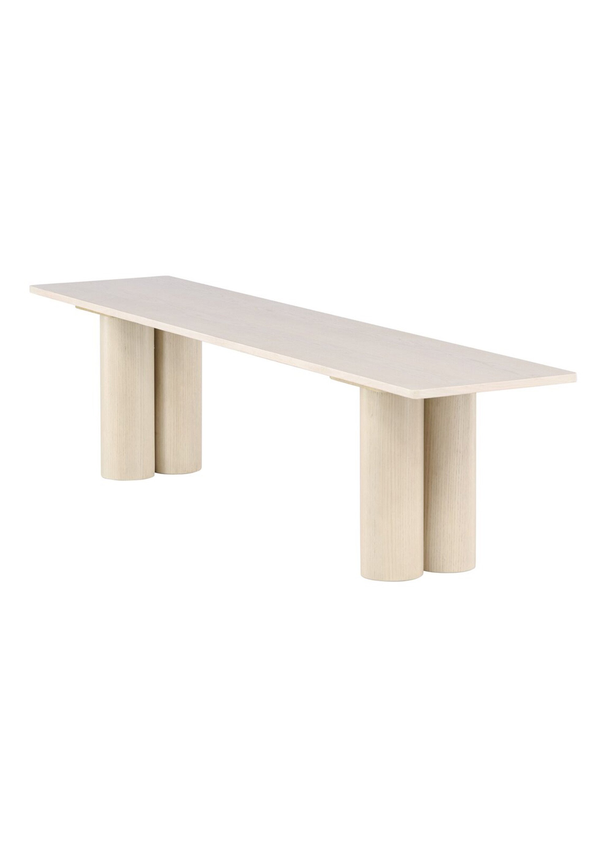Banc déco en bois au design épuré BLANC VEN-61137 DE2