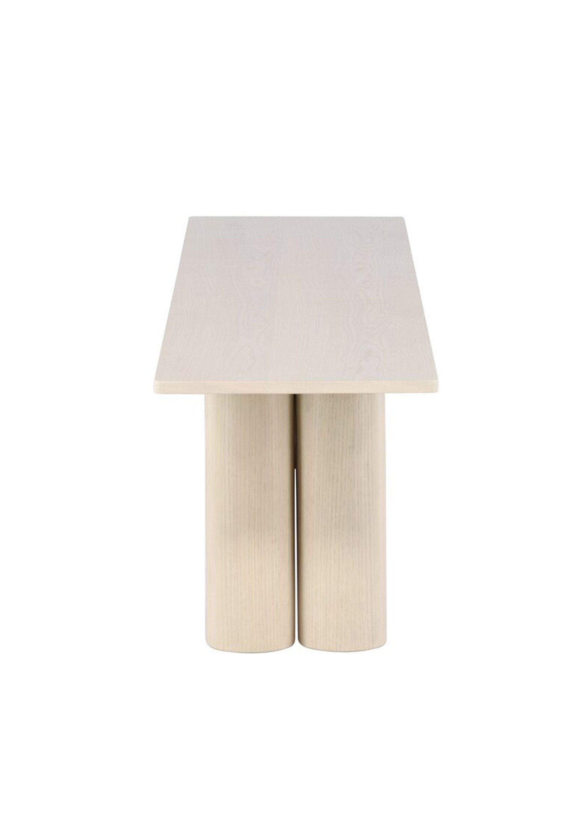 Banc déco en bois au design épuré BLANC VEN-61137 DE3