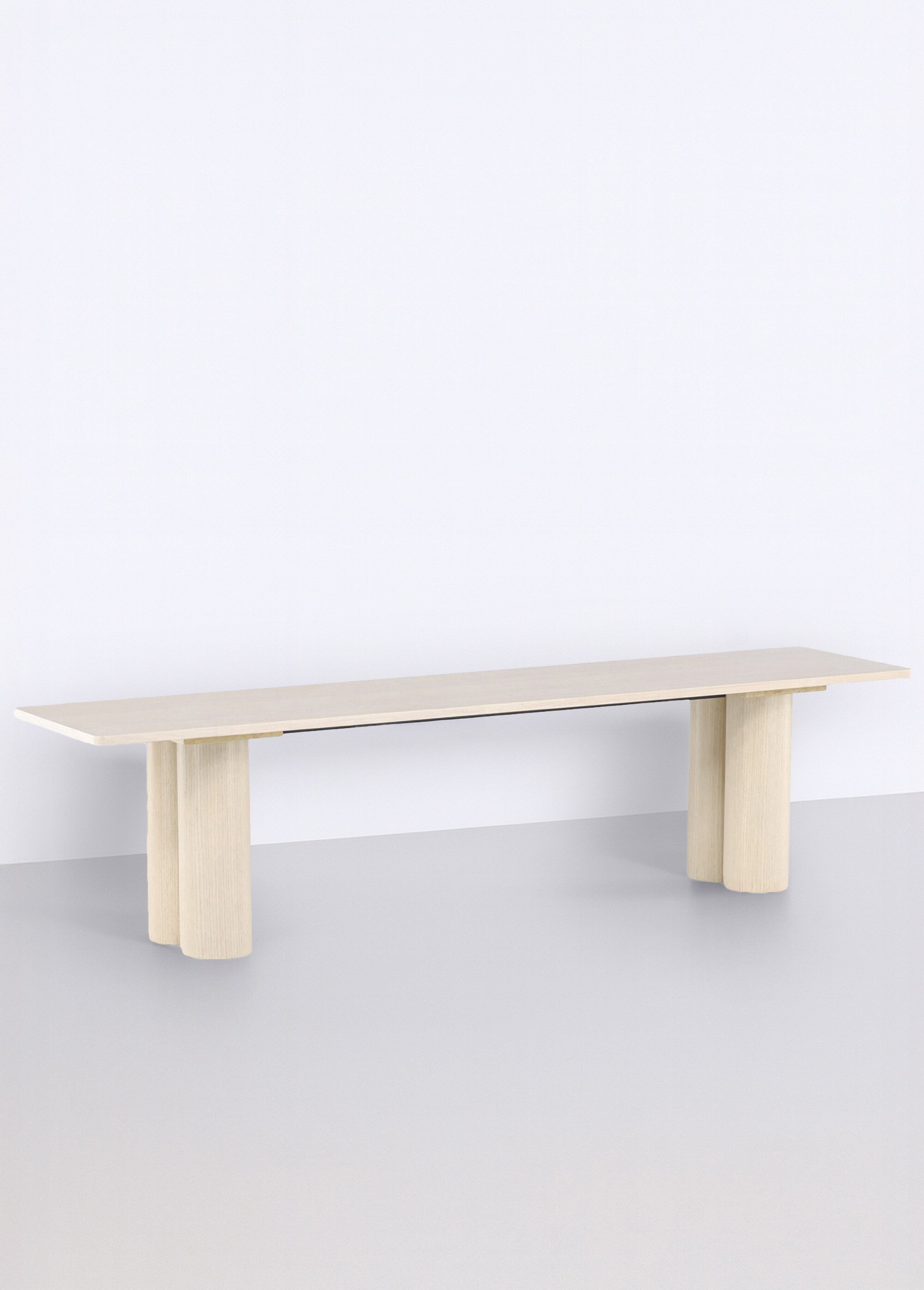 Banc déco en bois au design épuré BLANC VEN-61137 FA1
