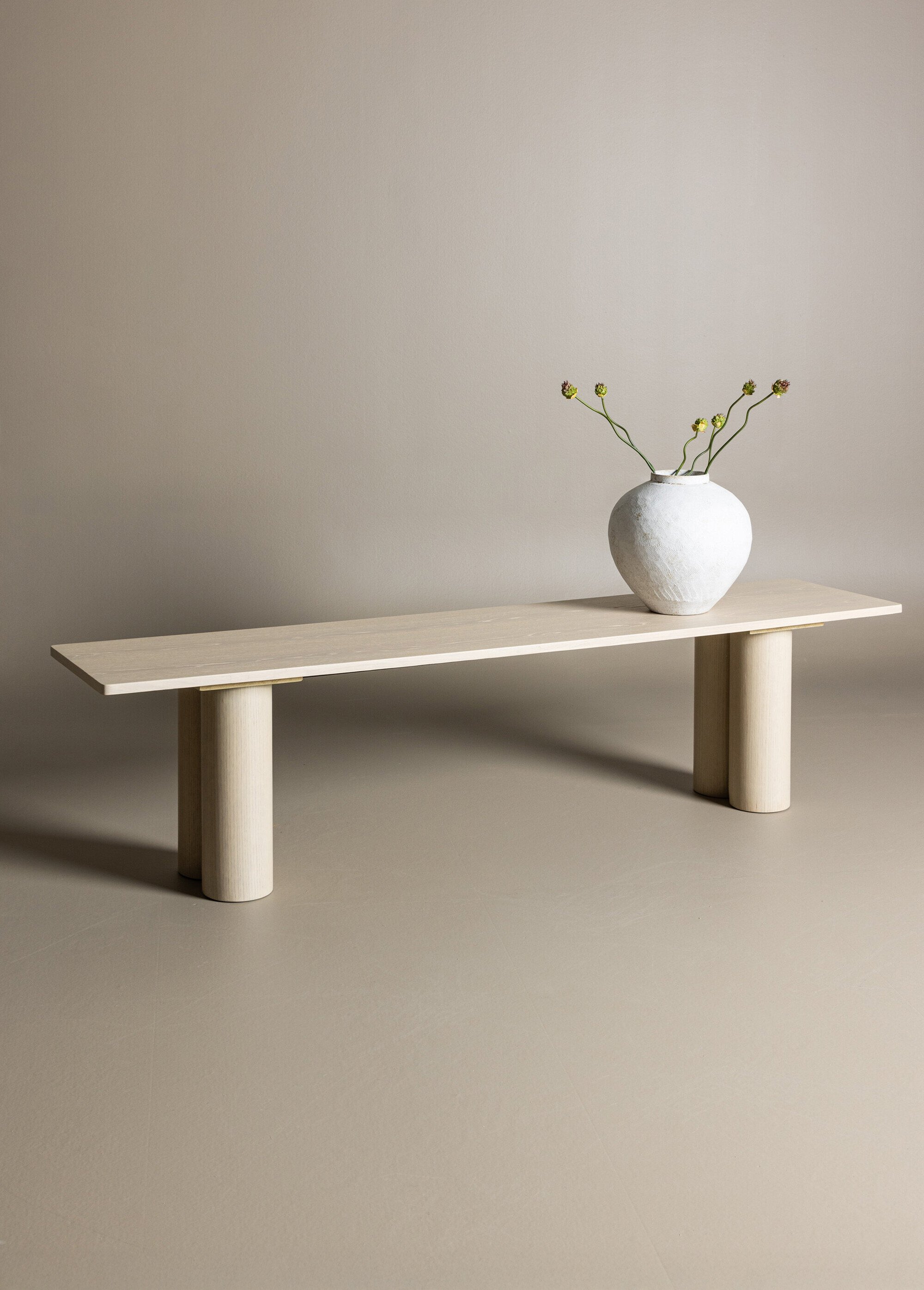 Banc déco en bois au design épuré BLANC VEN-61137 SI1