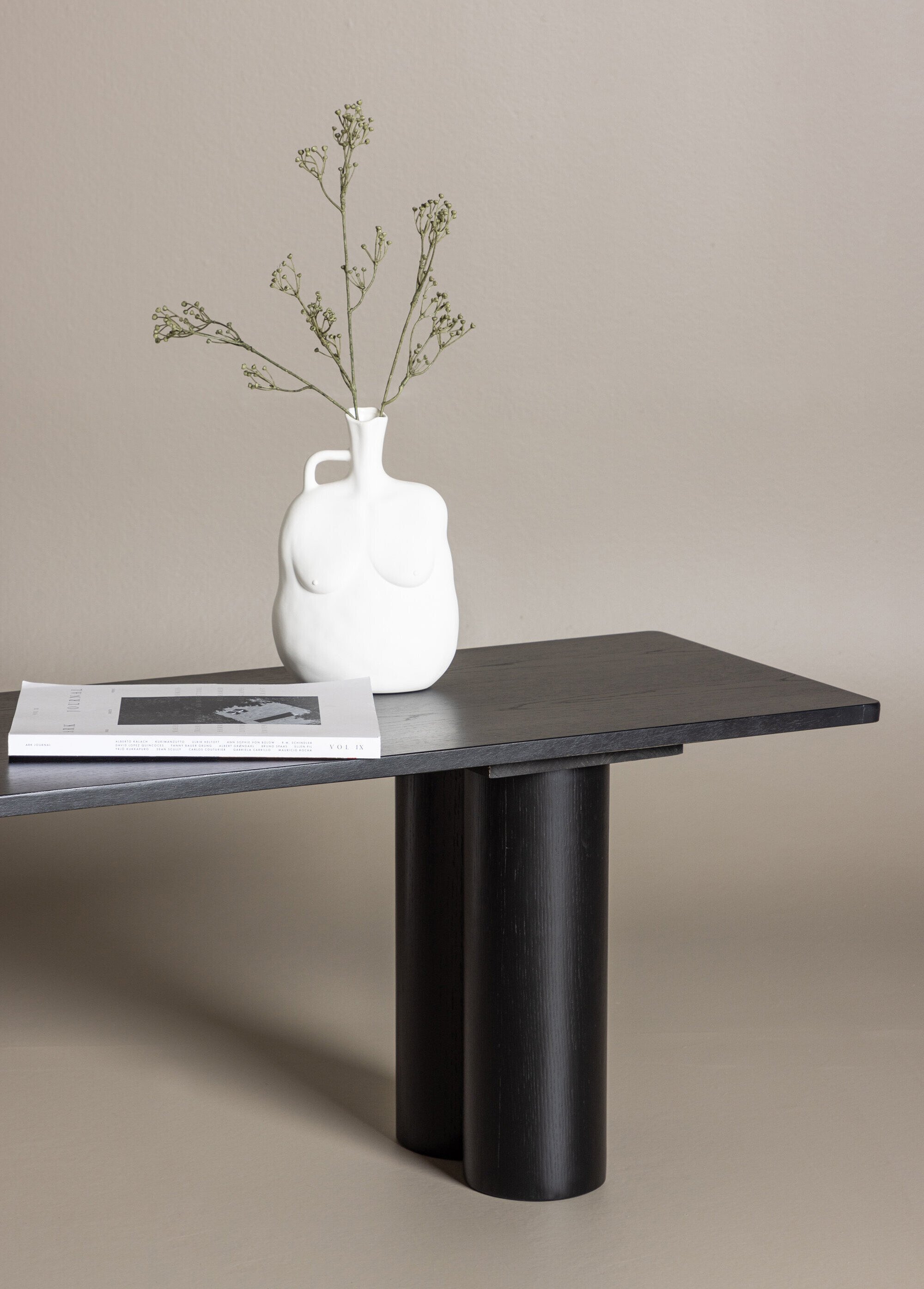 Banc déco en bois au design épuré NOIR VEN-61137 SI2