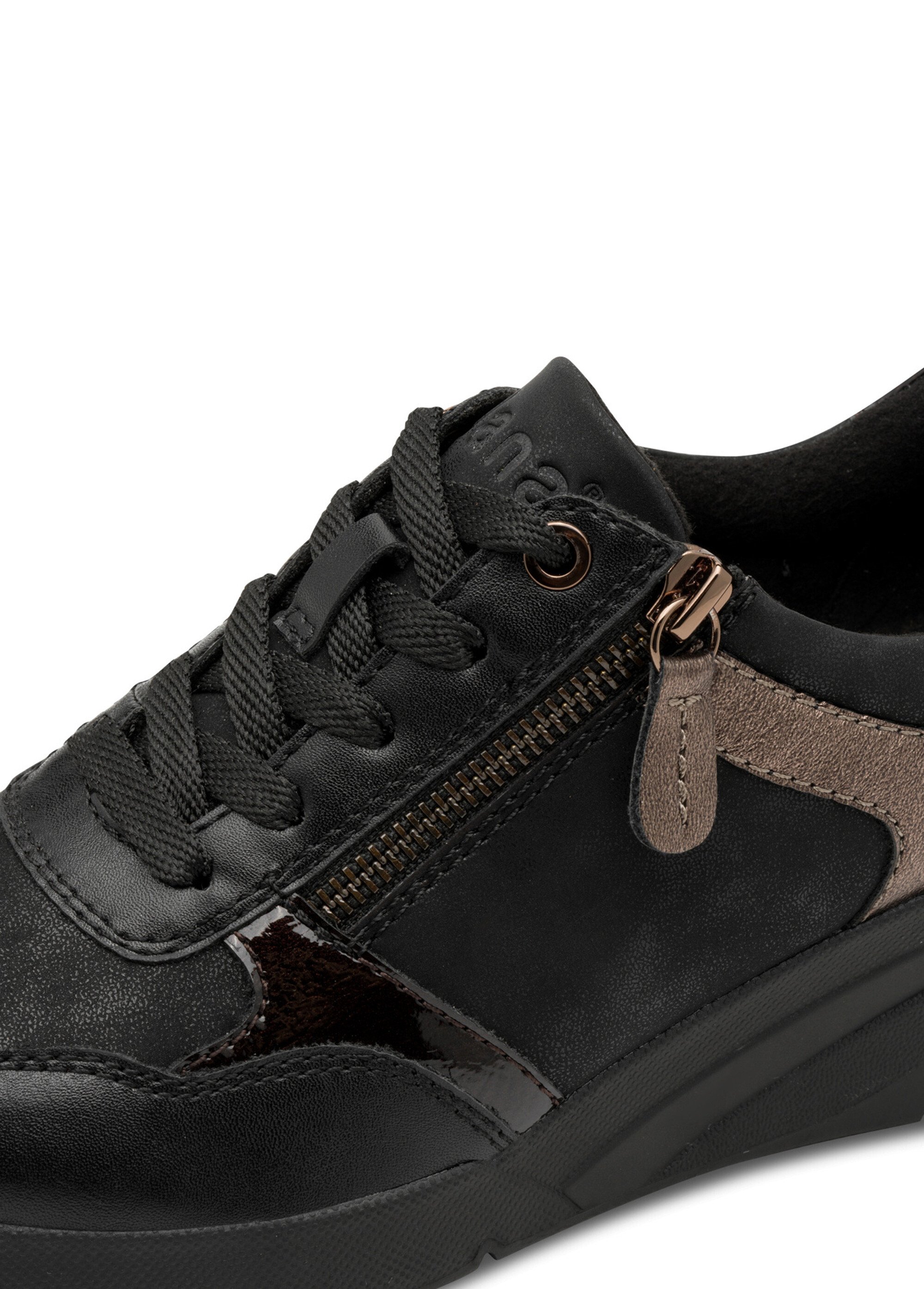 Baskets compensées à lacets multimatières