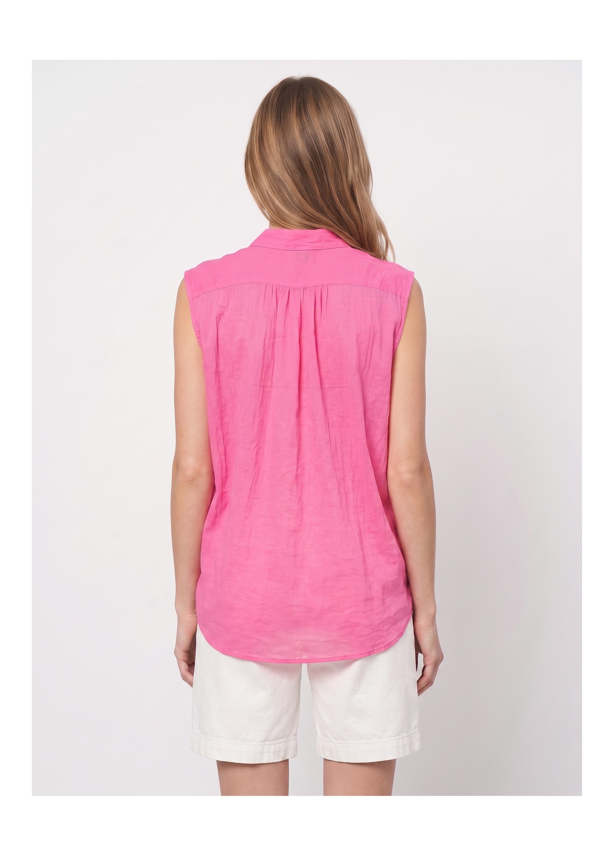 Blouse sans manches, broderies vives Femme Rose JS-TOP3778 DO1