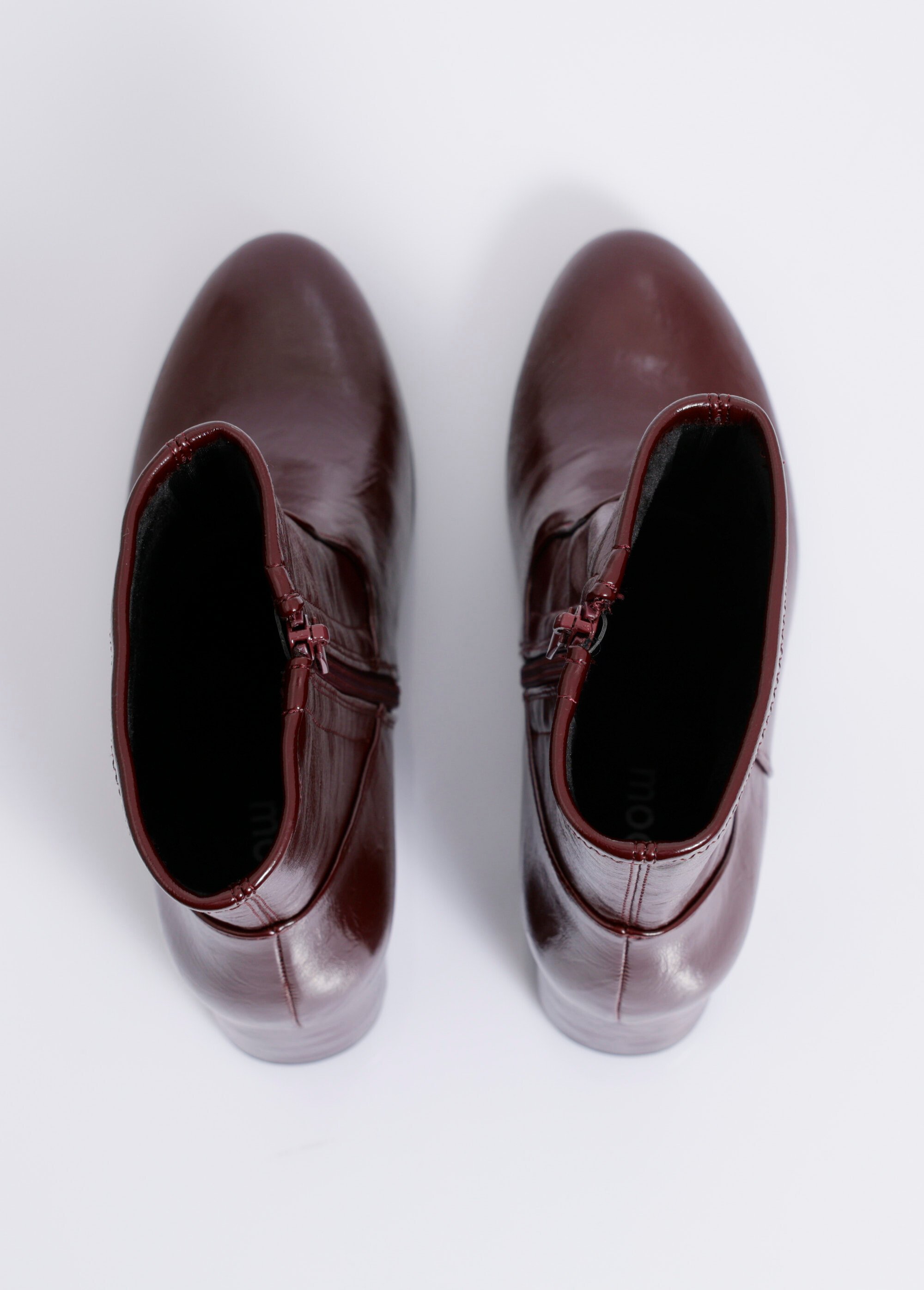 Bottines à talon en simili aspect plissé Femme Rouge MYSRA5509 OV1