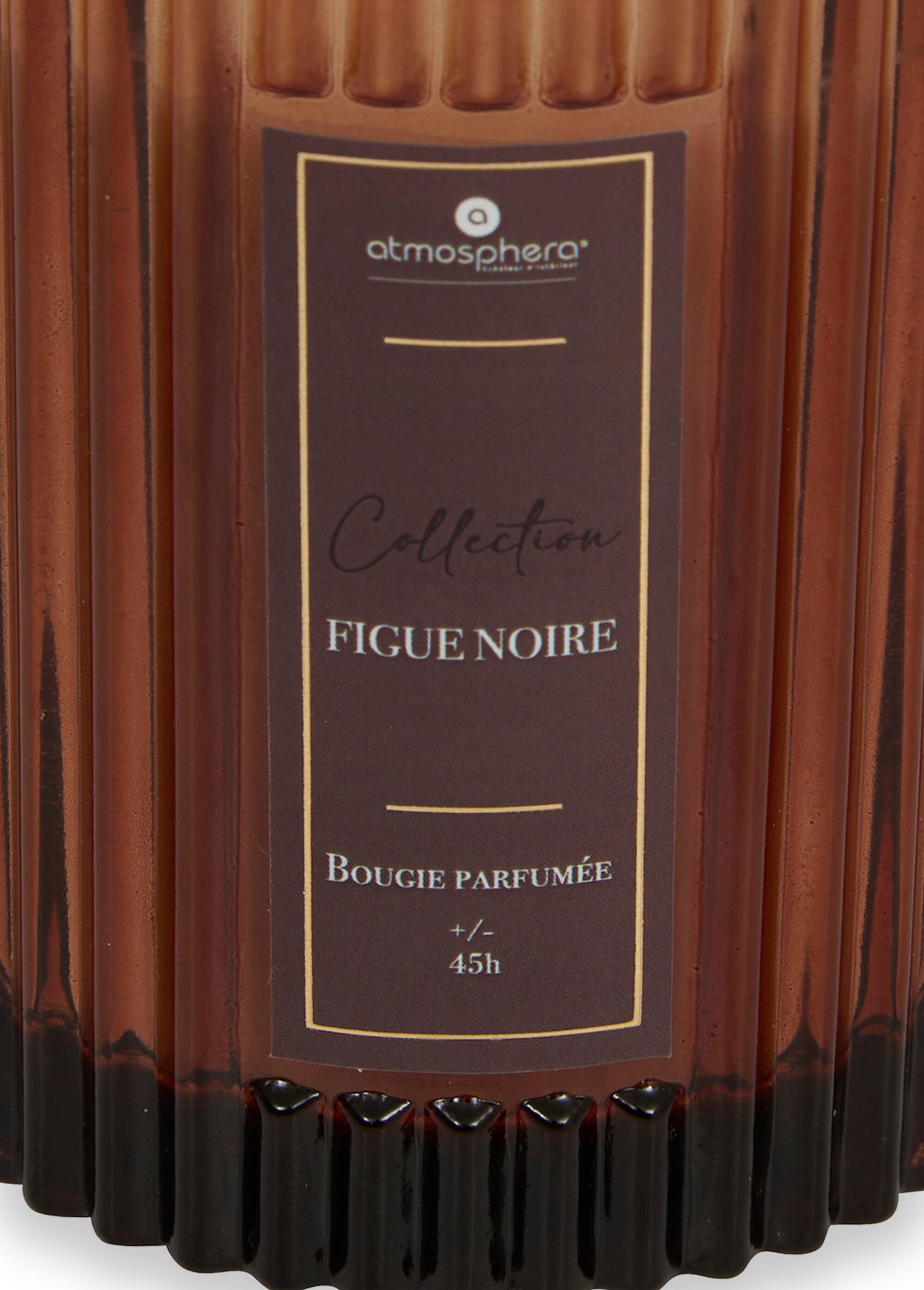 Bougie parfumée avec pot en verre strié FIGUE NOIRE JJA-211726B DE1