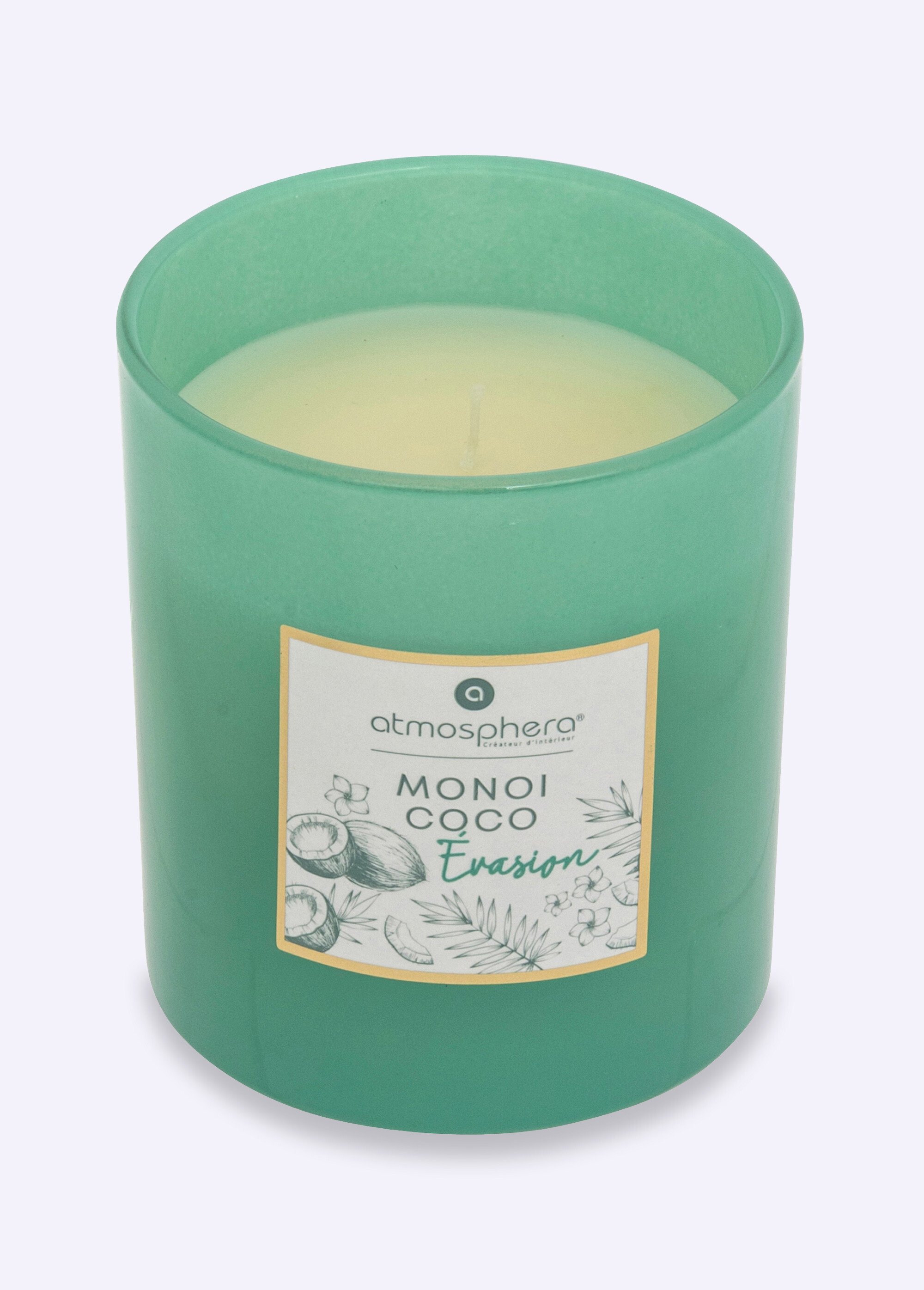 Bougie parfumée, contenant en verre Blanc JJA-172760P FA1