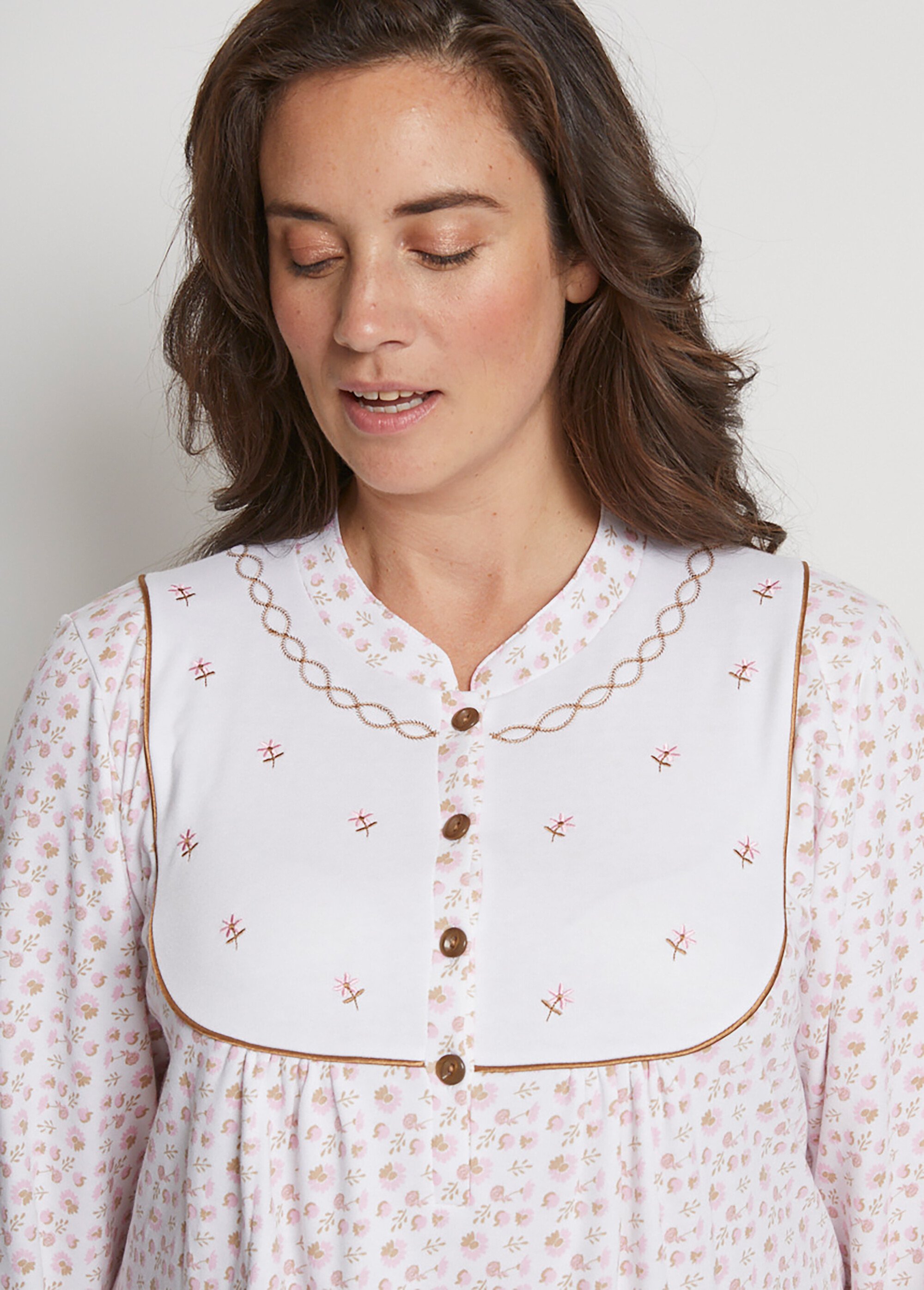 Chemise de nuit interlock boutonnée