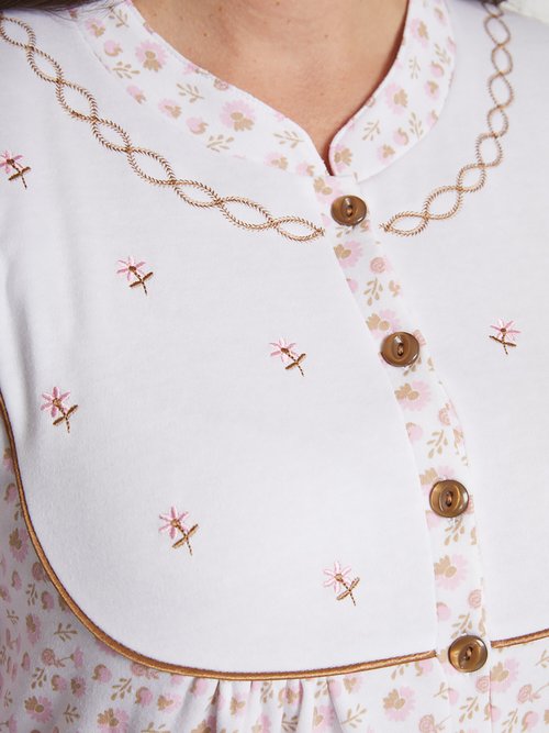 Chemise de nuit interlock boutonnée Femme Grande Taille Orange SAVOIE DE2