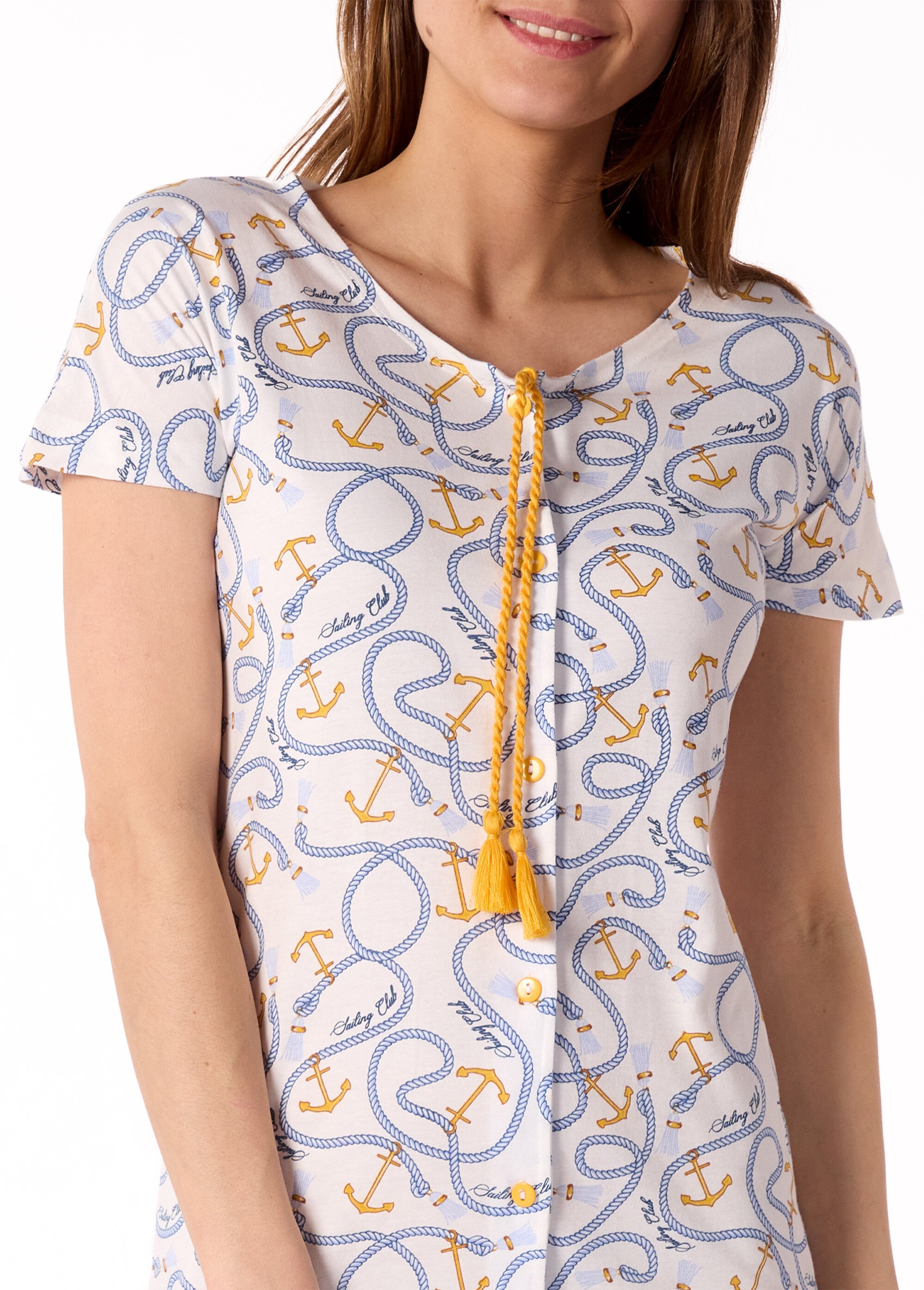 Chemise de nuit boutonnée manches courtes