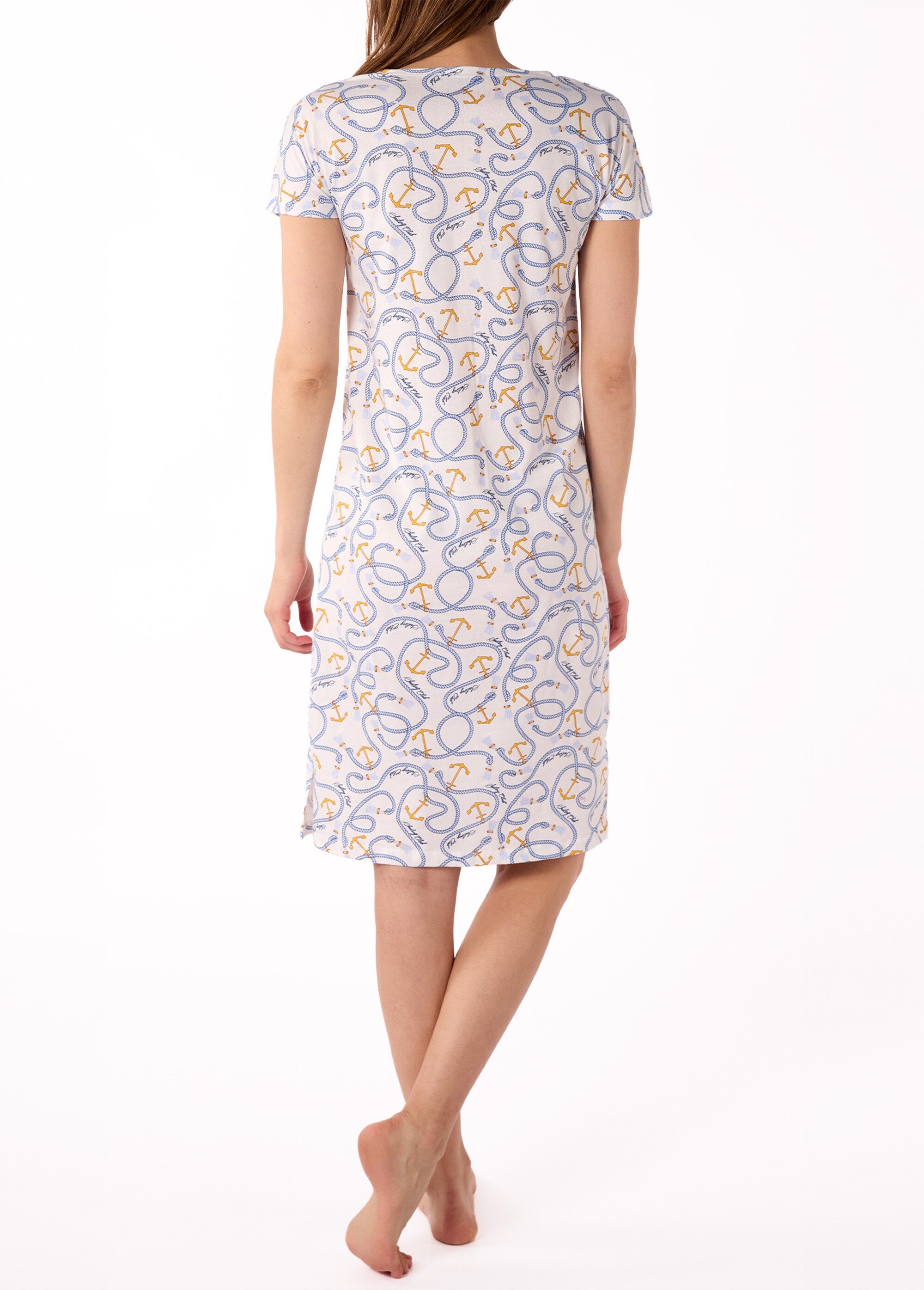 Chemise de nuit boutonnée manches courtes