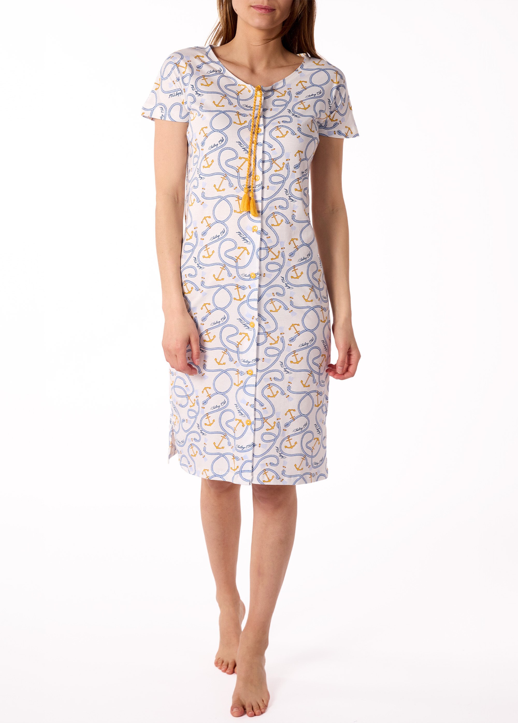Chemise de nuit boutonnée manches courtes
