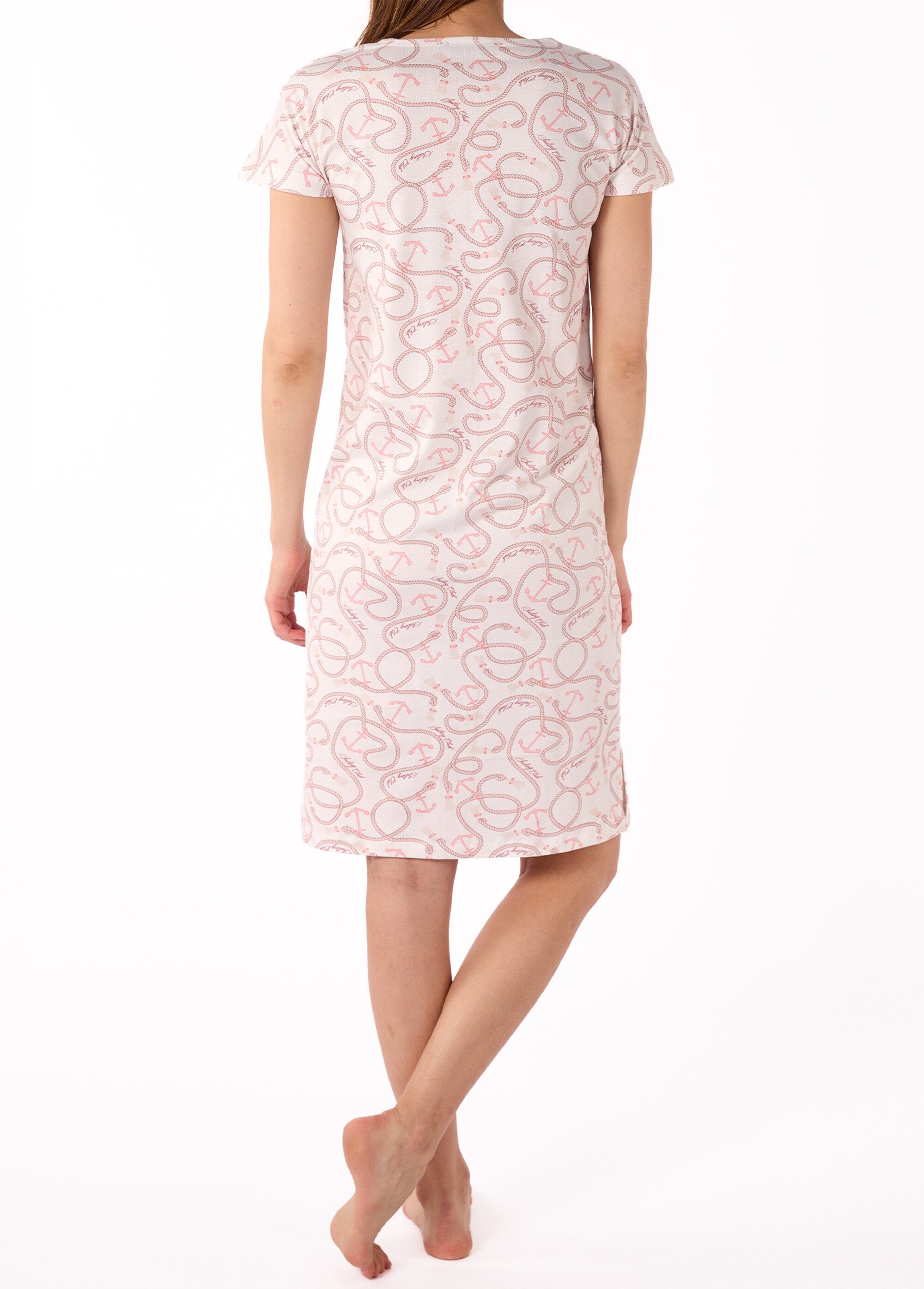 Chemise de nuit boutonnée manches courtes