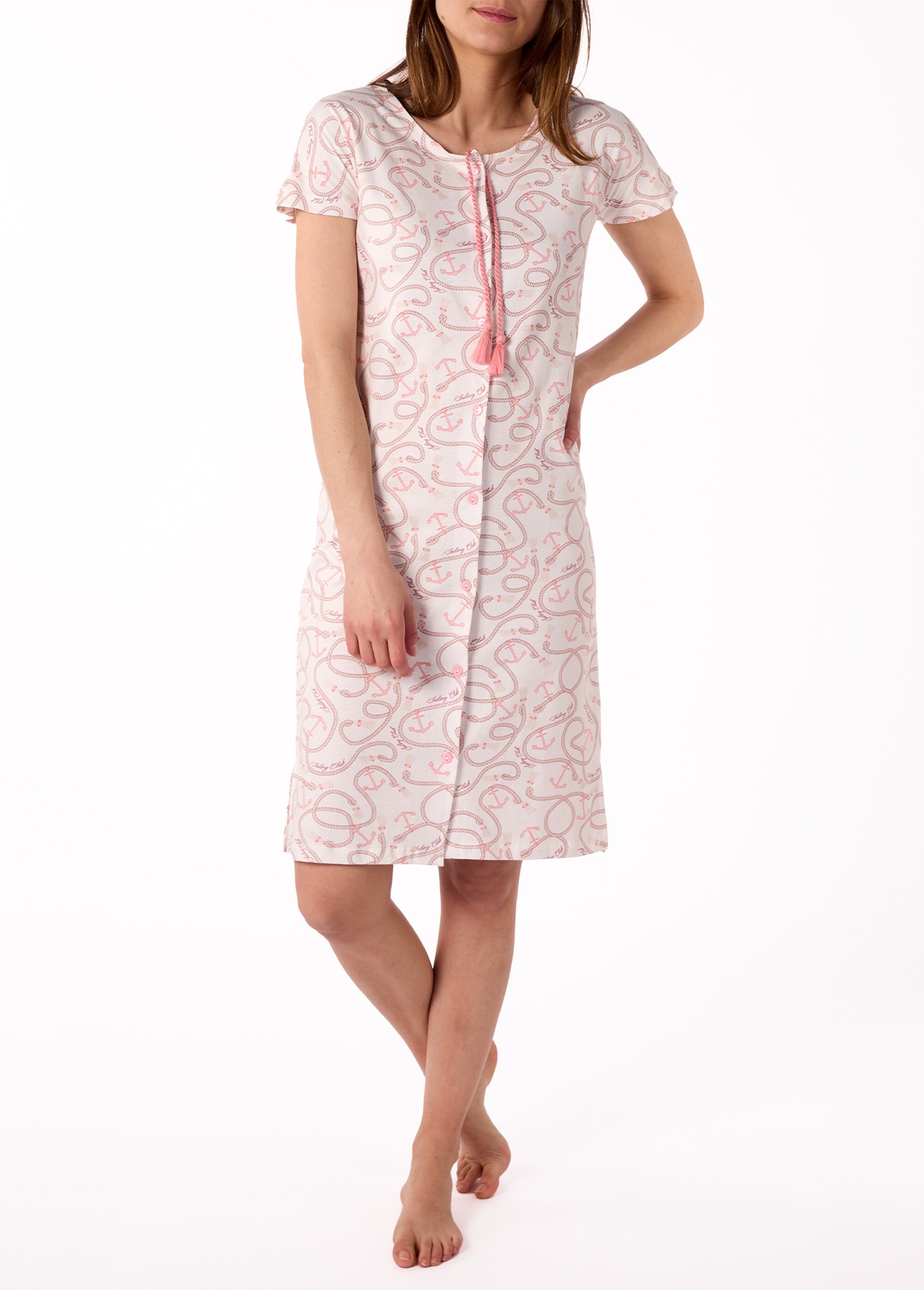 Chemise de nuit boutonnée manches courtes