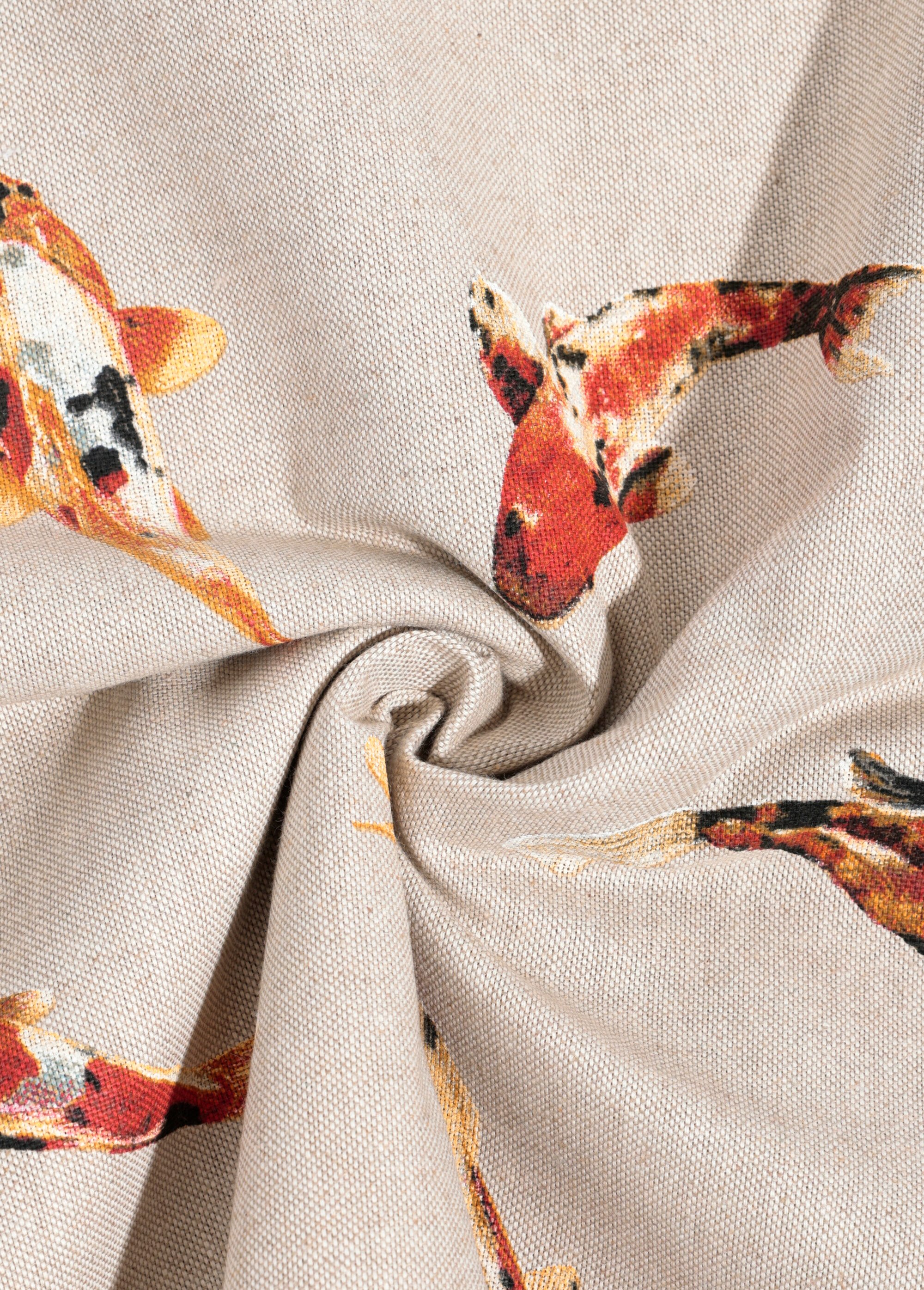 Coupon déco coton/lin, carpes 3x1,4m BEIGE COT149863 FA1