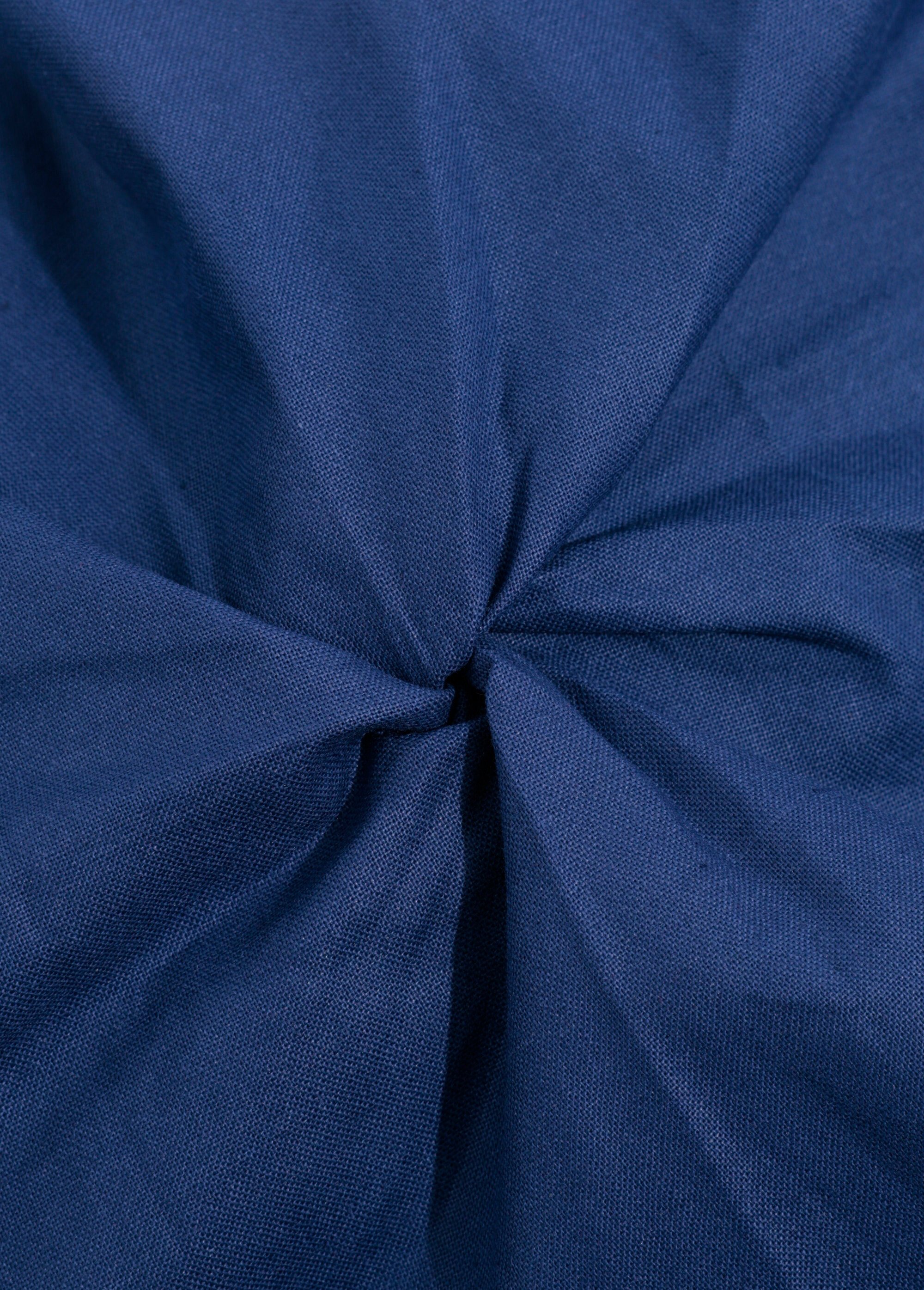 Coupon tissu natté uni pur coton BLEU COT43955 FA1