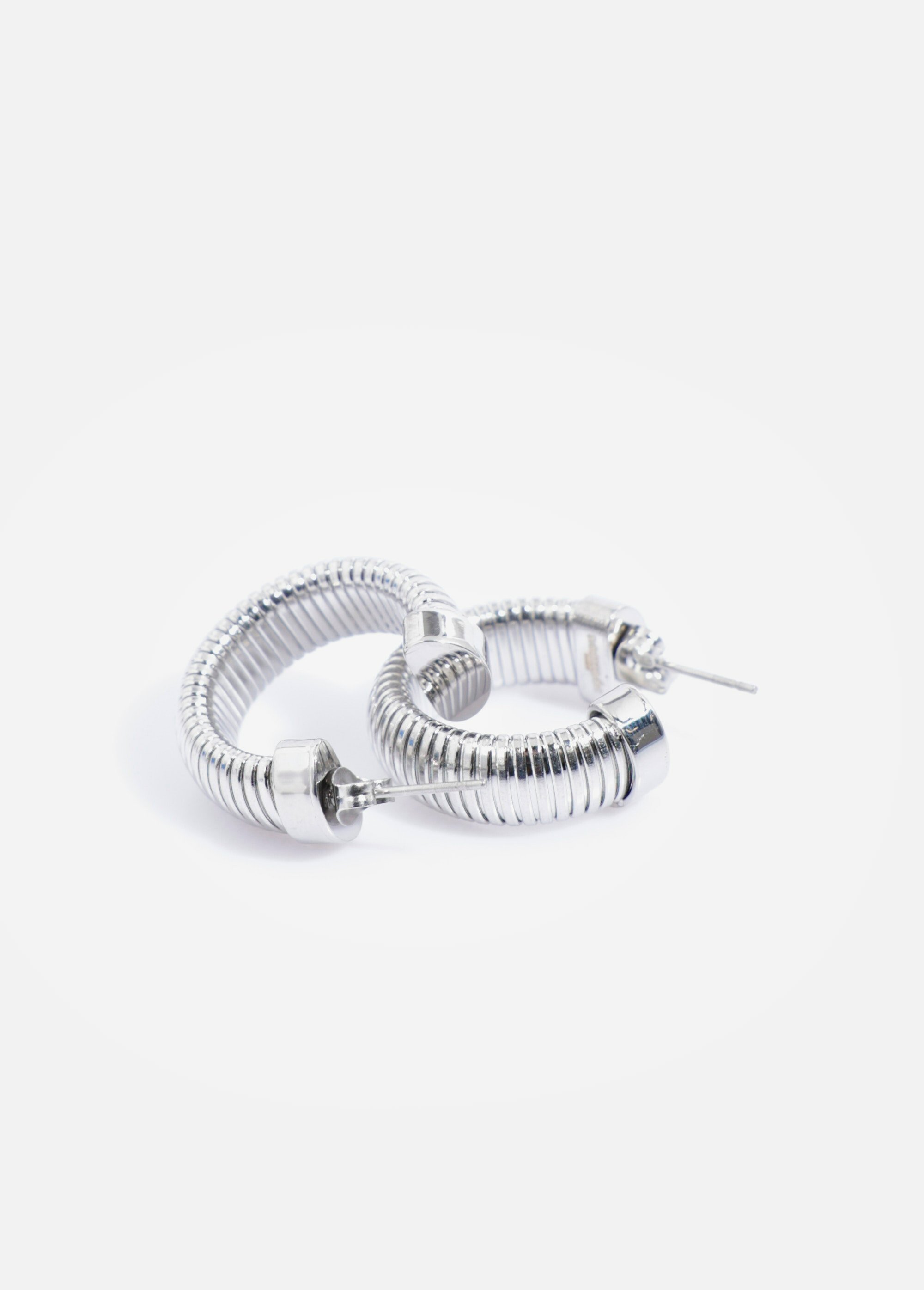 Créoles maille en acier inoxydable Argenté AE-BO812592 FA1