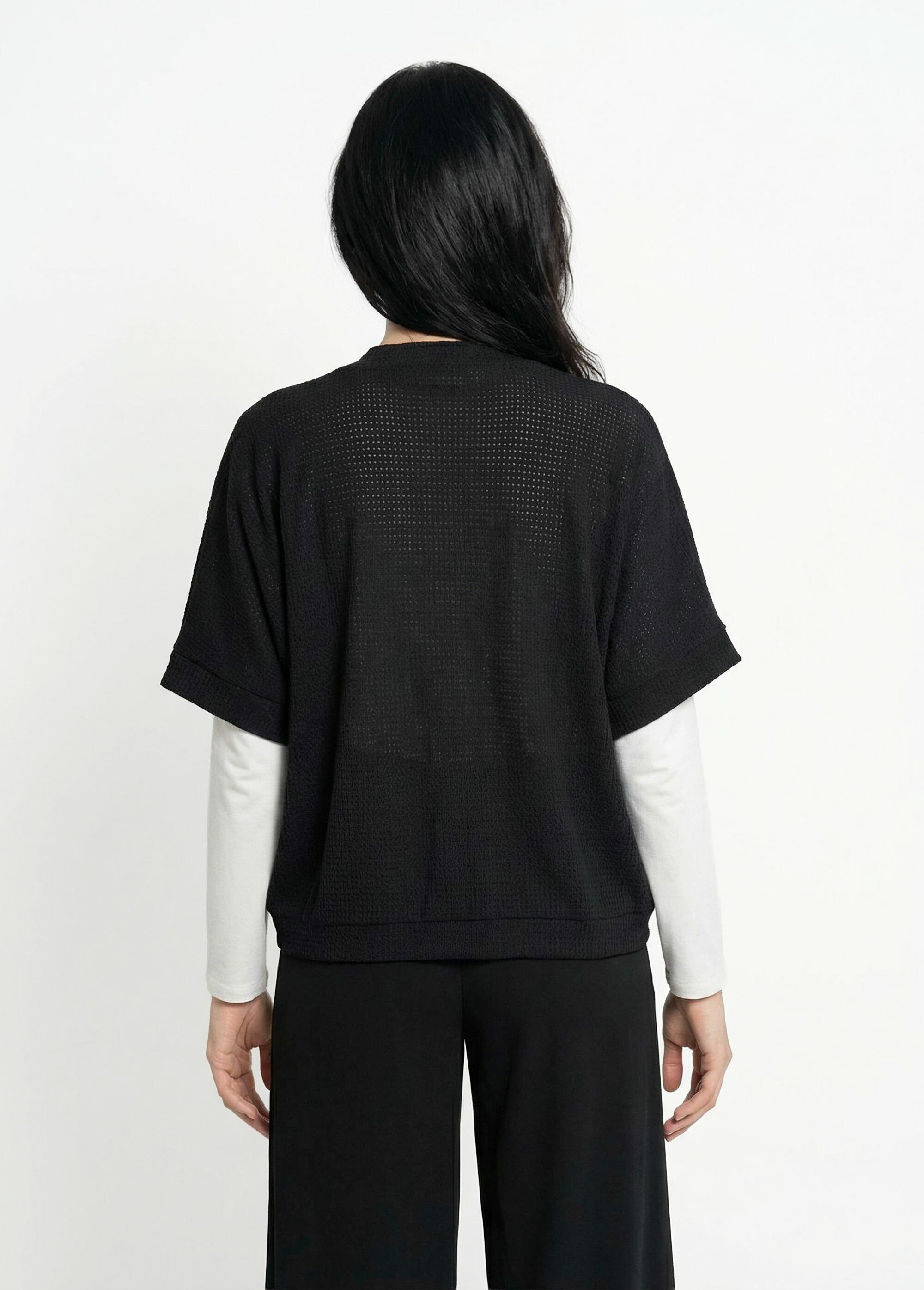 Gilet boléro en maille gaufrée